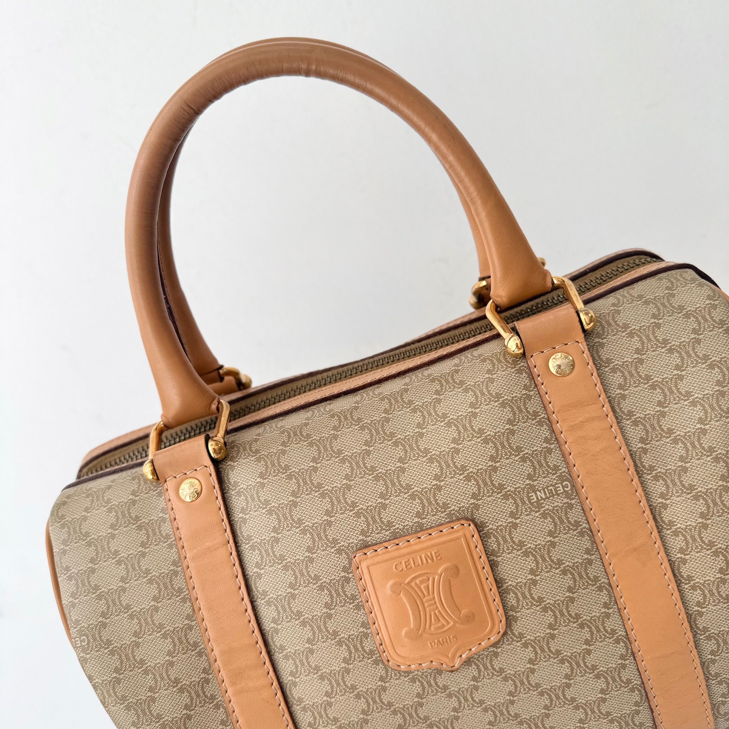 Celine Brown Macadam Boston Bag