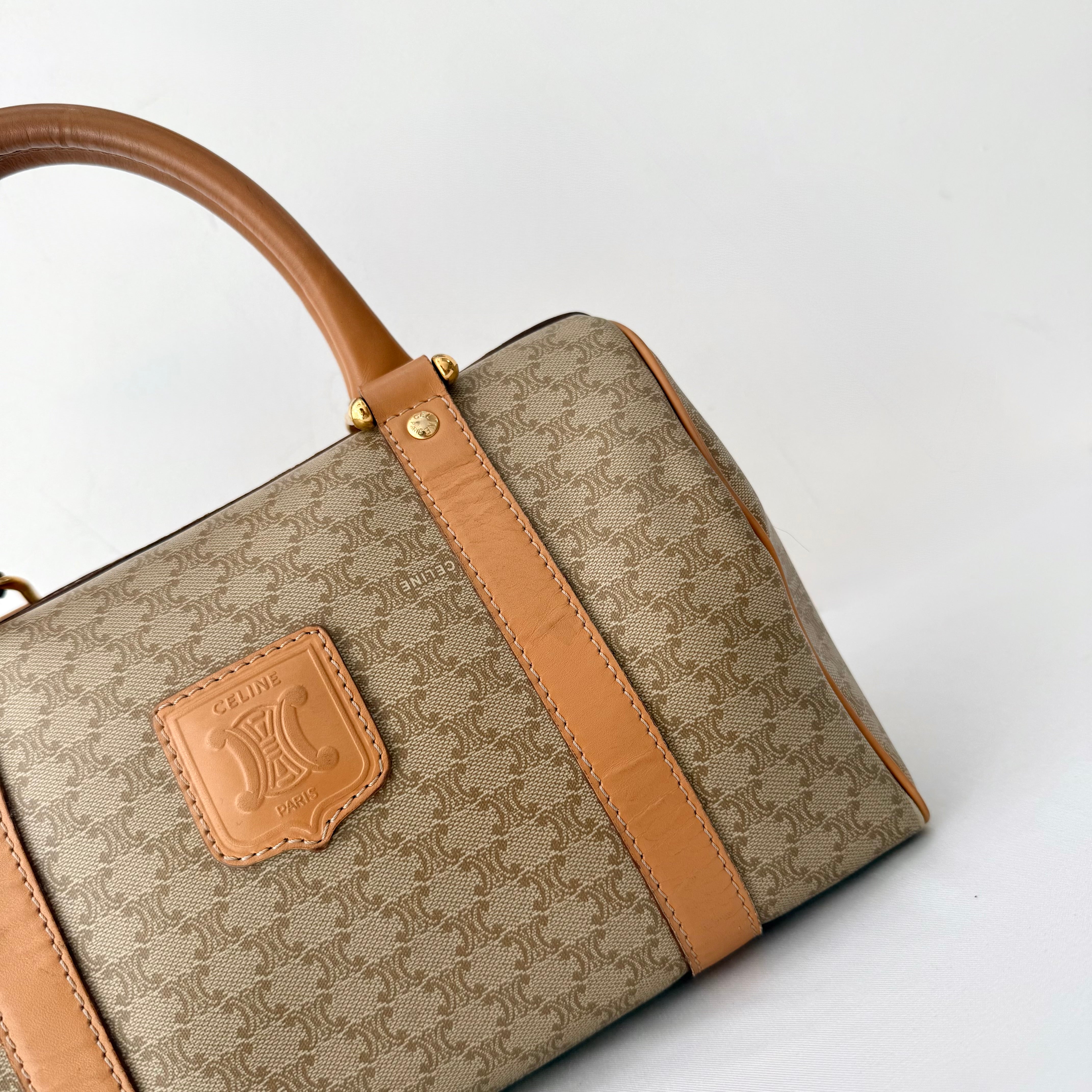 Celine Brown Macadam Boston Bag