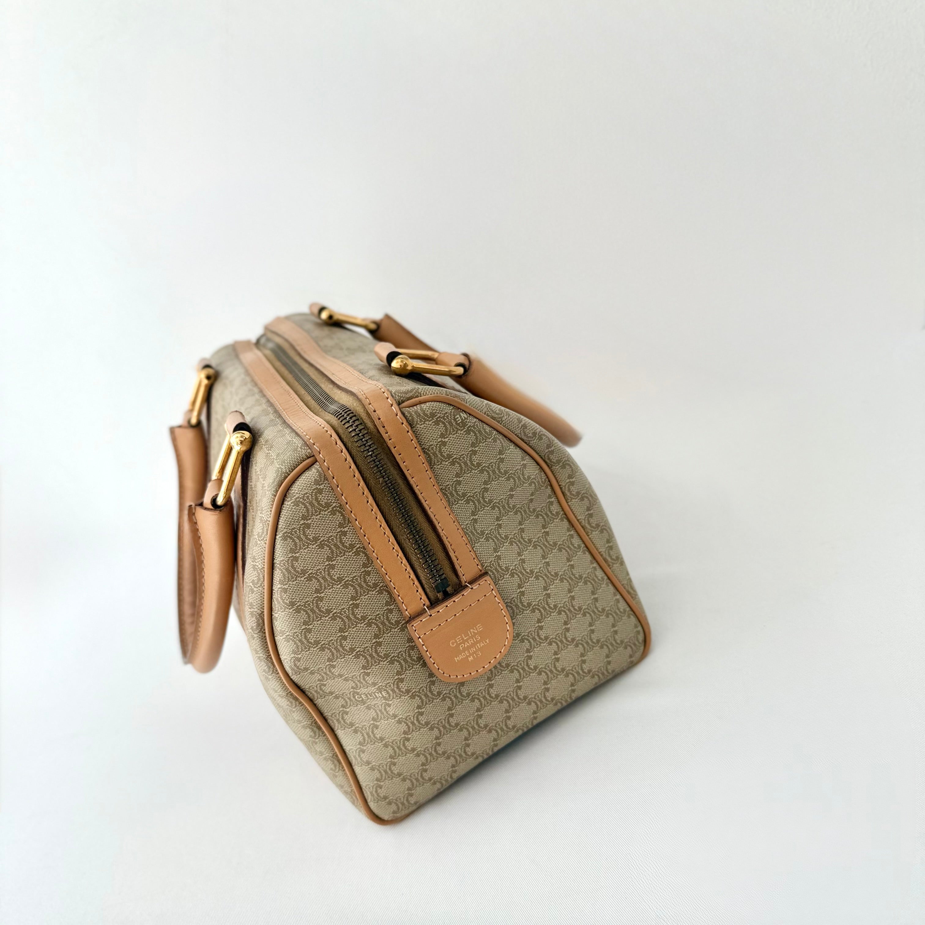 Celine Brown Macadam Boston Bag