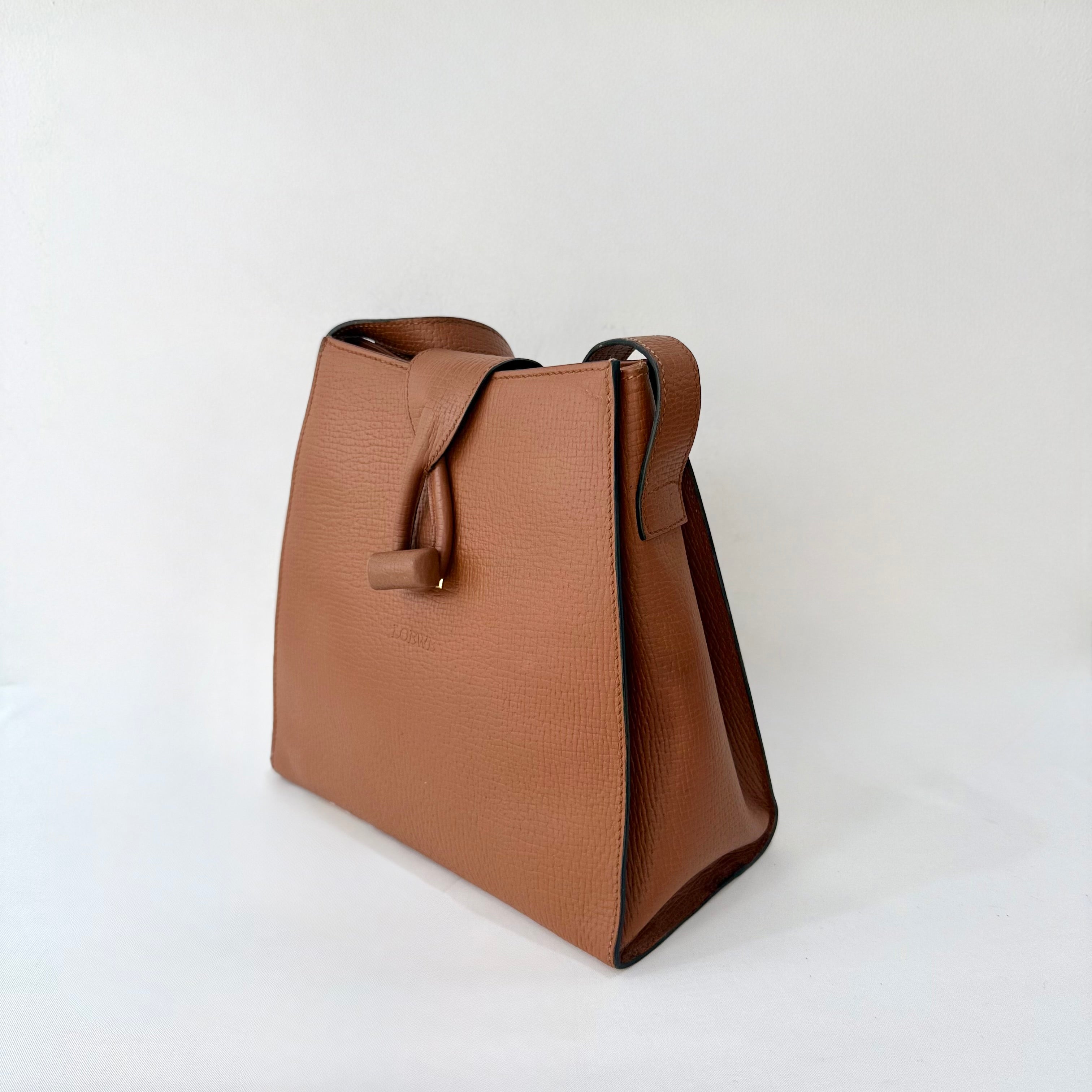 Loewe Textured Leather Toe Bag - Brown