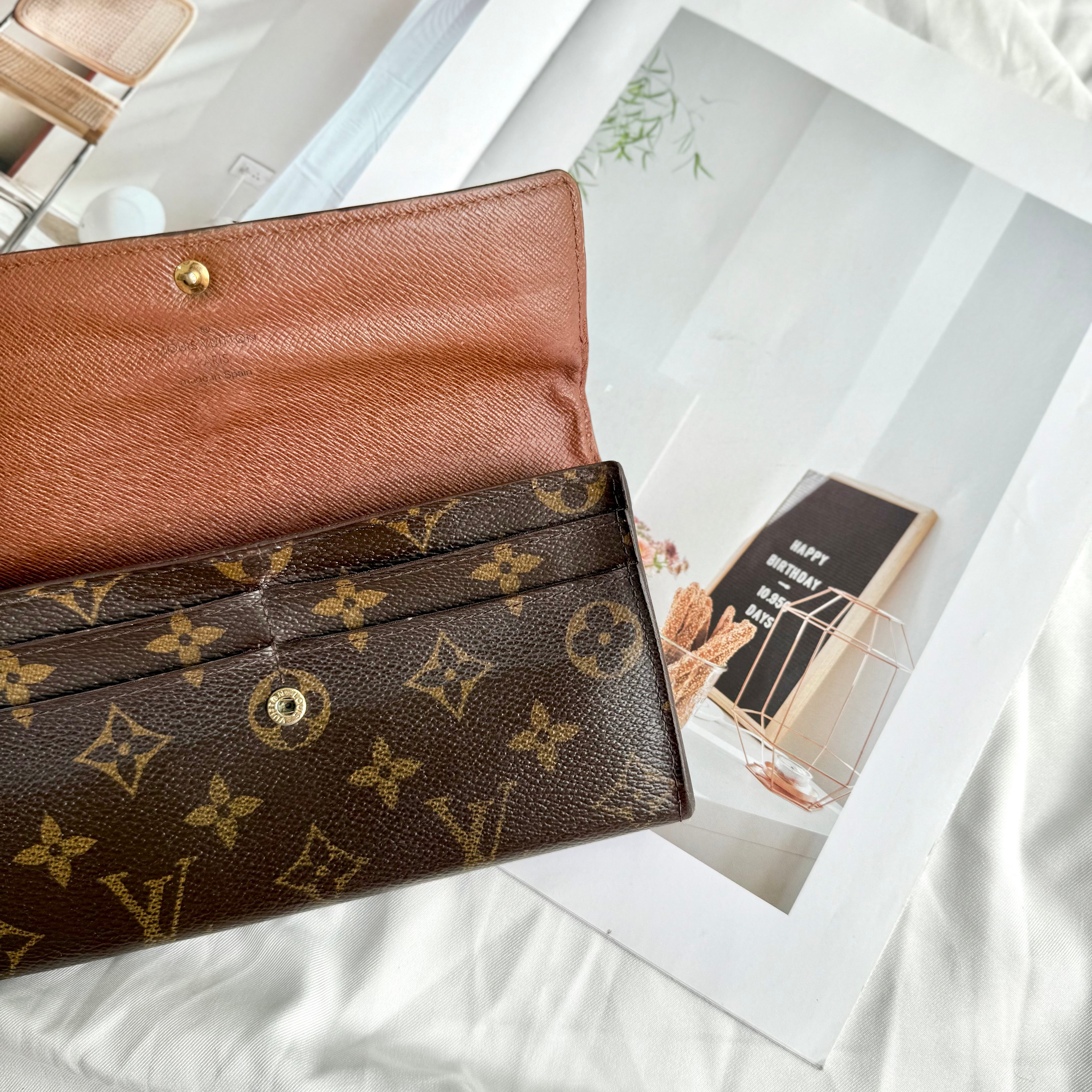 Louis Vuitton Monogram Sarah Long Wallet