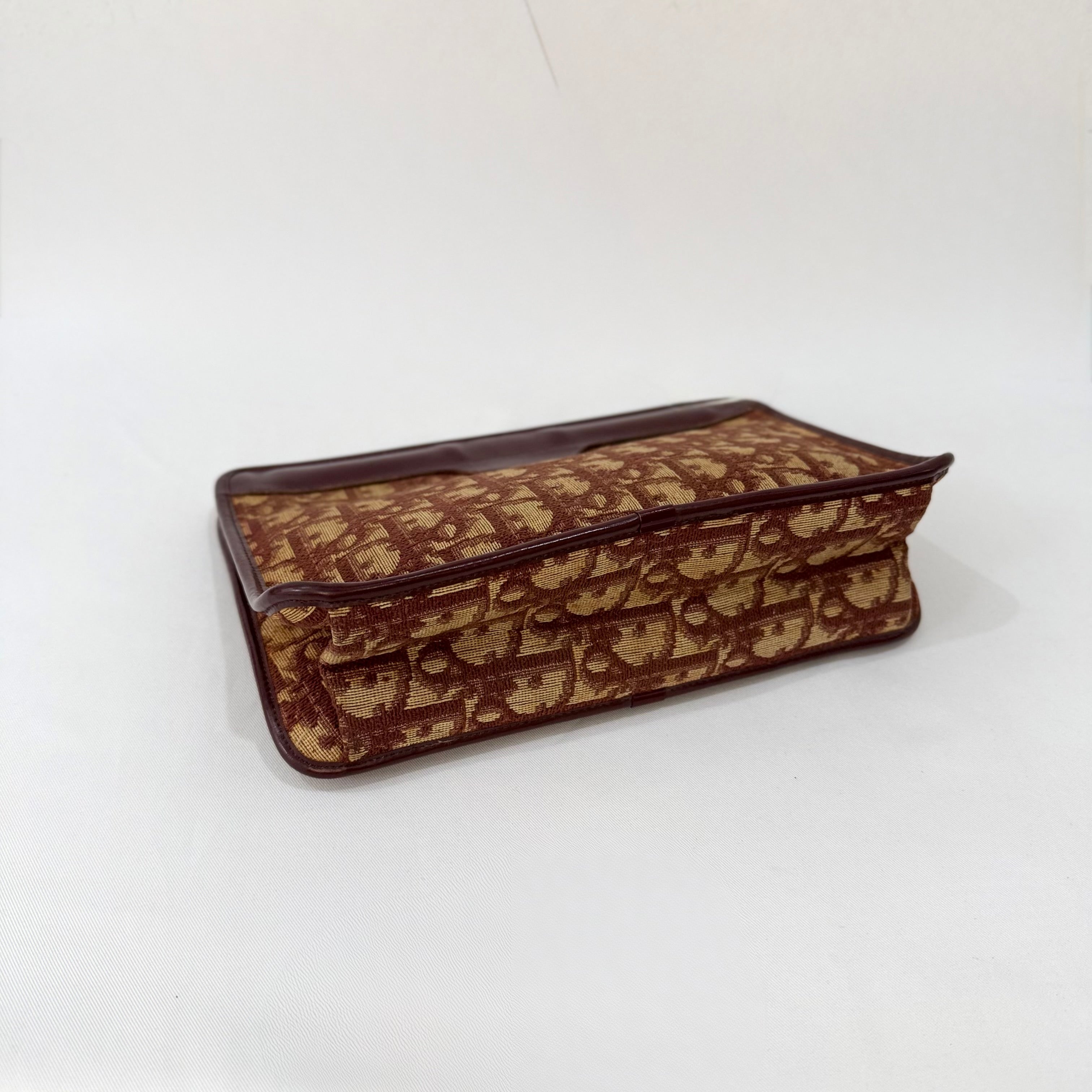 Christian Dior Trotter Canvas Burgundy Pochette