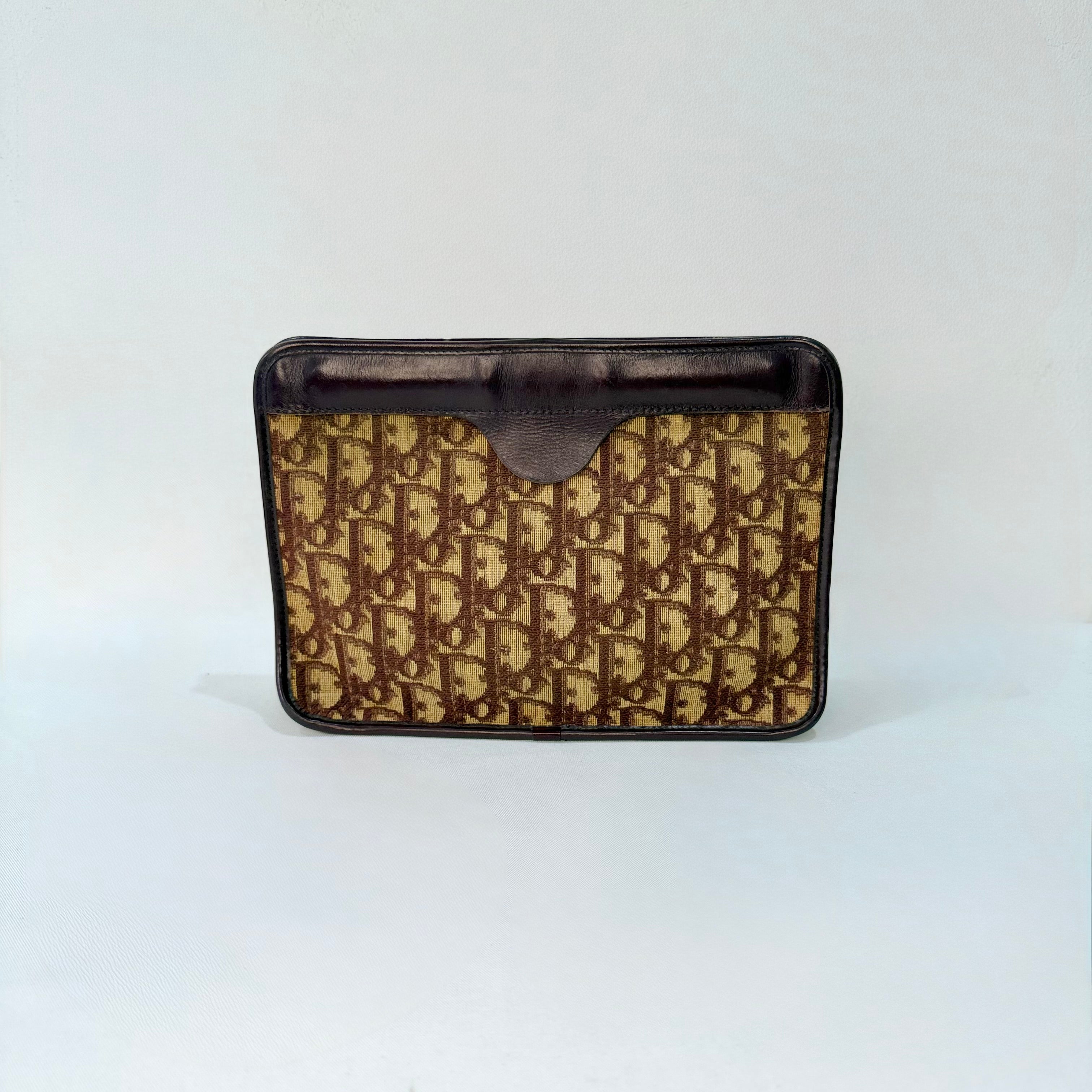 Christian Dior Trotter Canvas Burgundy Pochette