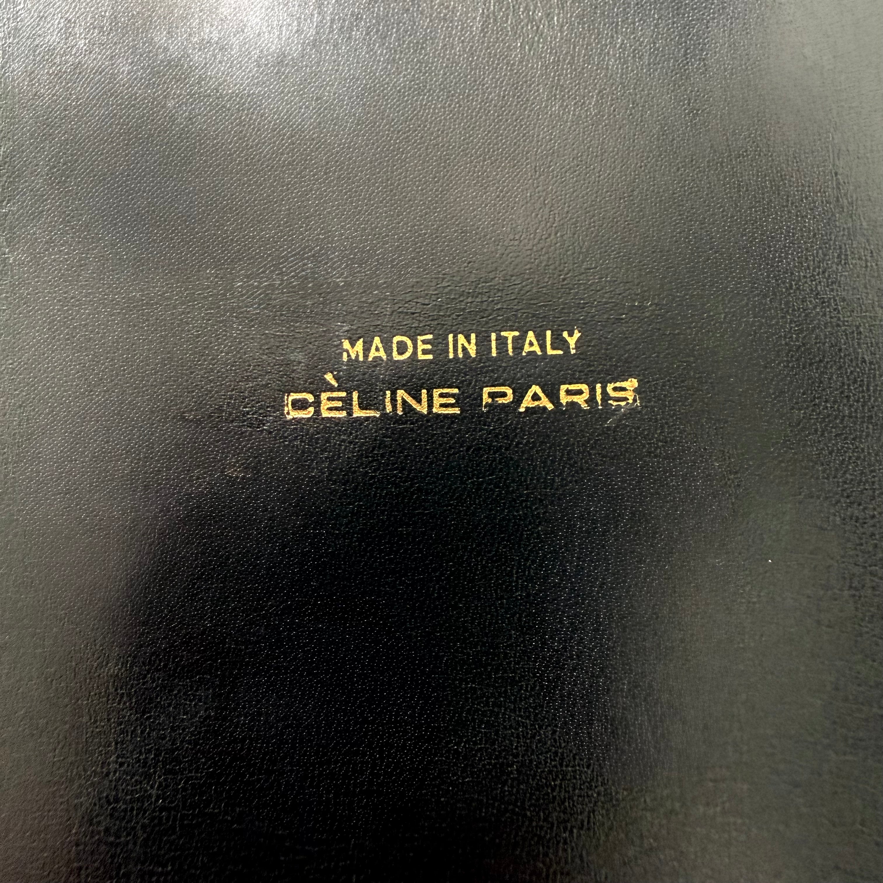Celine Macadam Navy Canvas Shoulder Bag