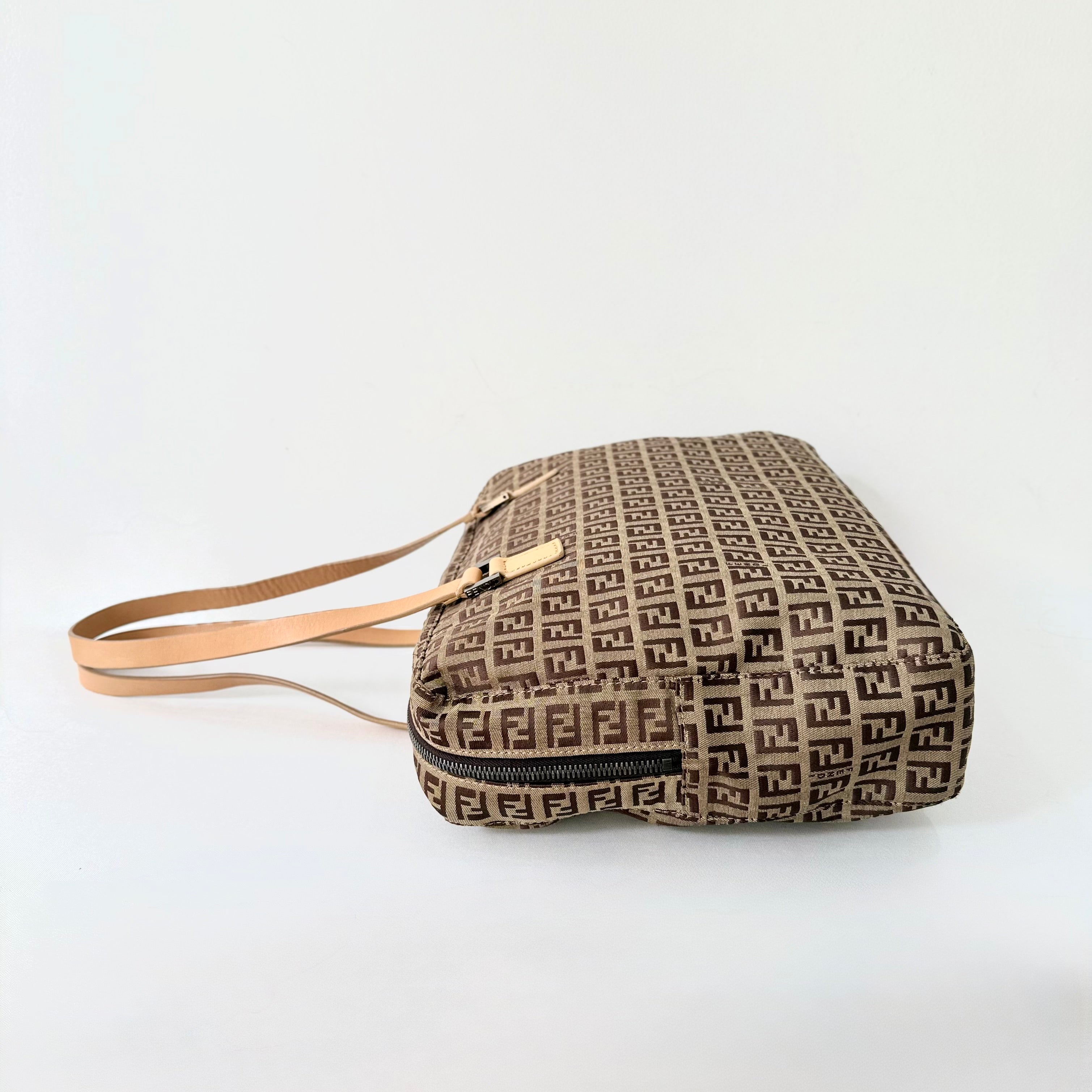 Fendi Vintage Brown Zucchino Canvas Tote