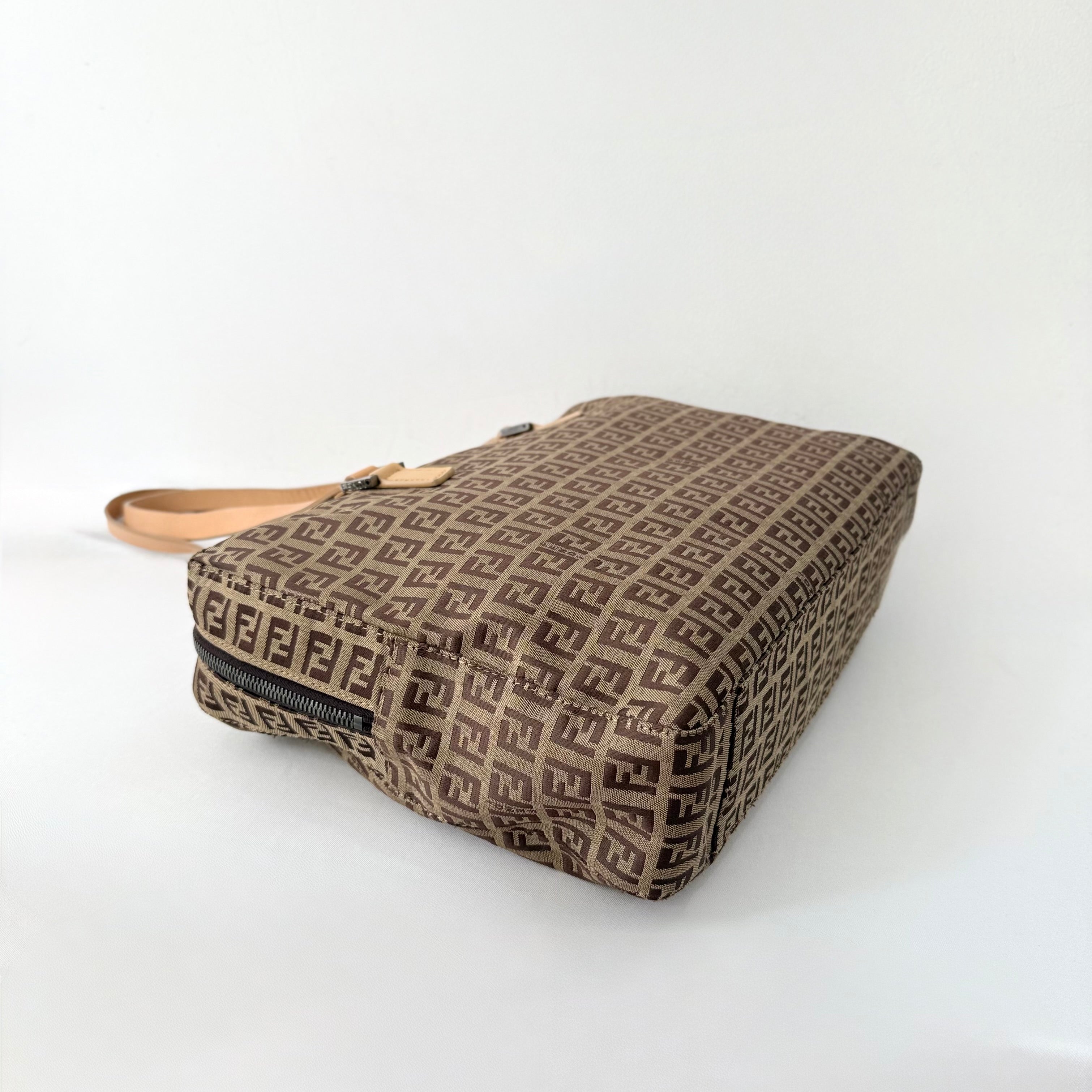 Fendi Vintage Brown Zucchino Canvas Tote