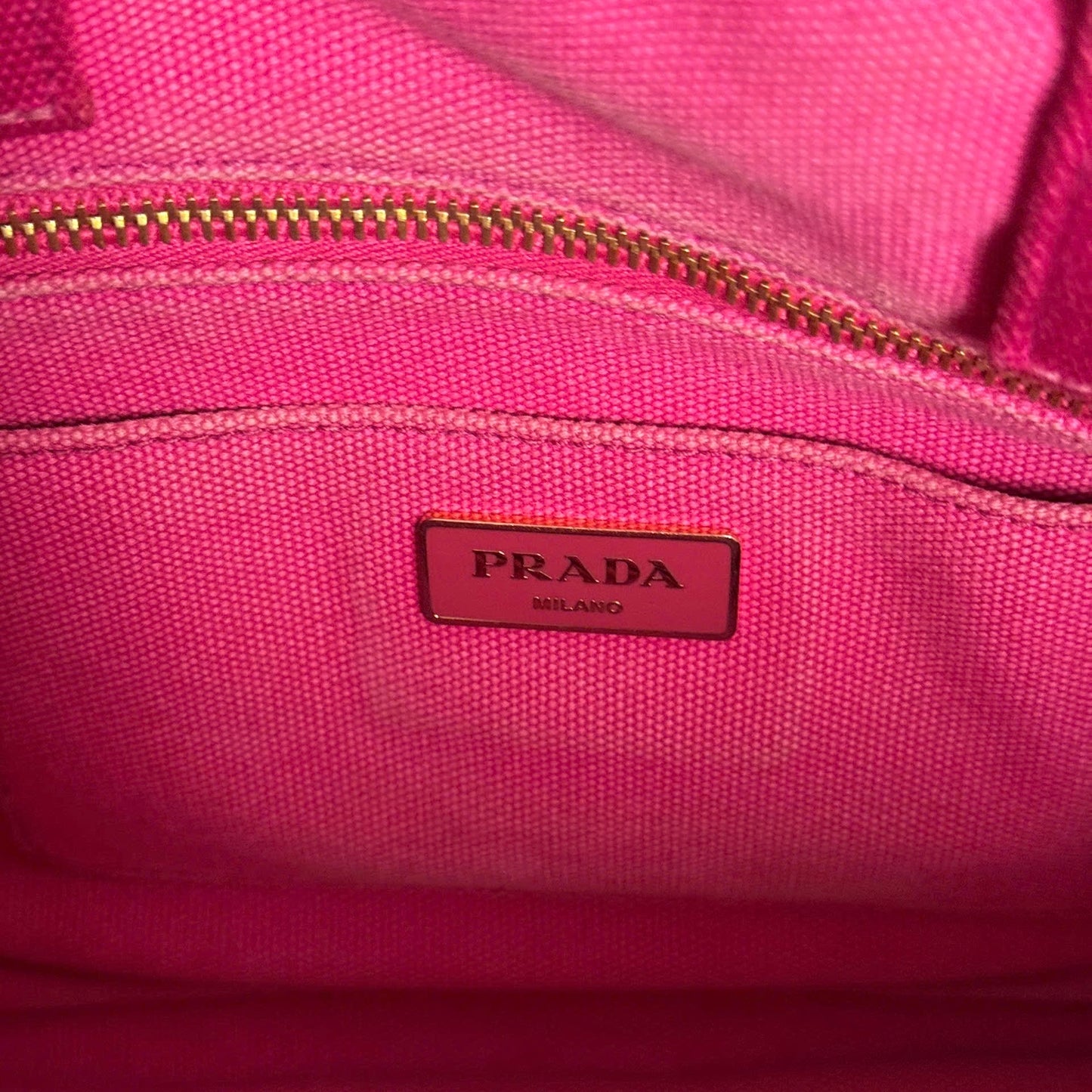 Prada Pink Denim Canapa Logo Tote