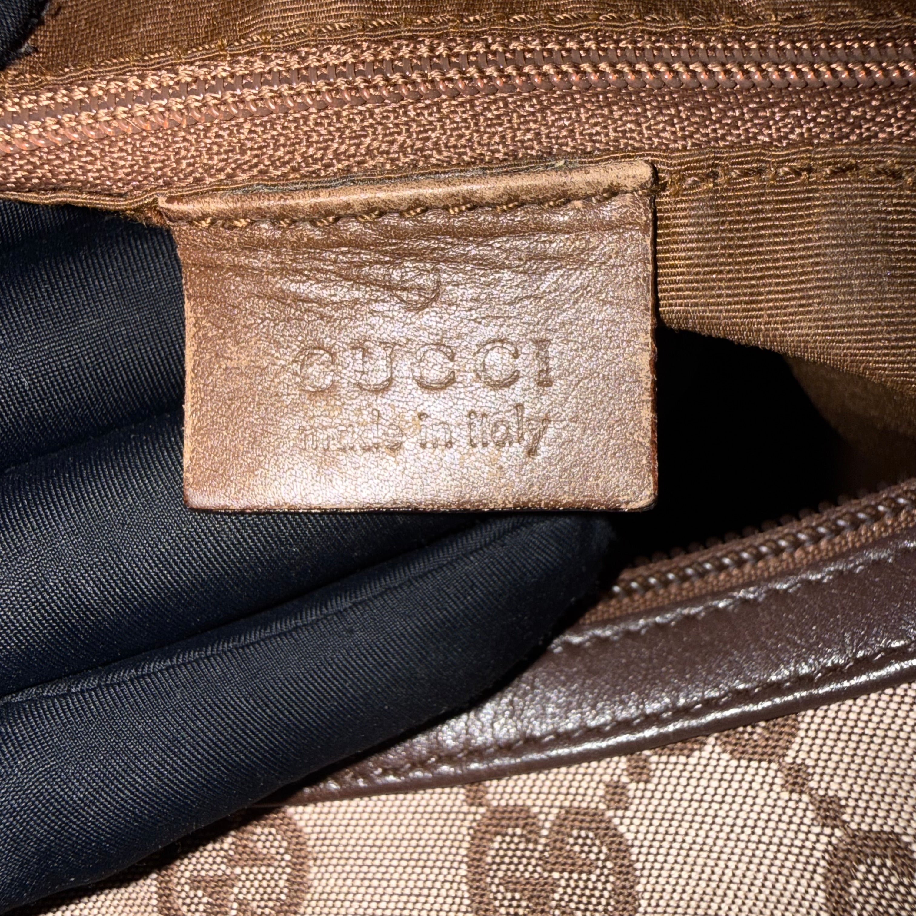 Gucci GG Brown Canvas Hobo Shoulder Bag