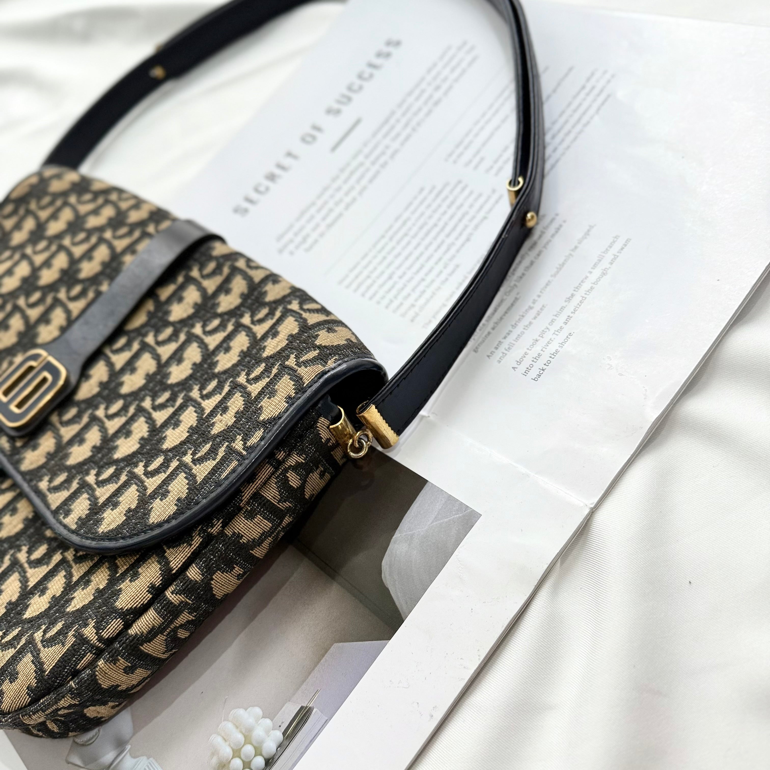 Dior Vintage Shoulder Bag Canvas Trotter
