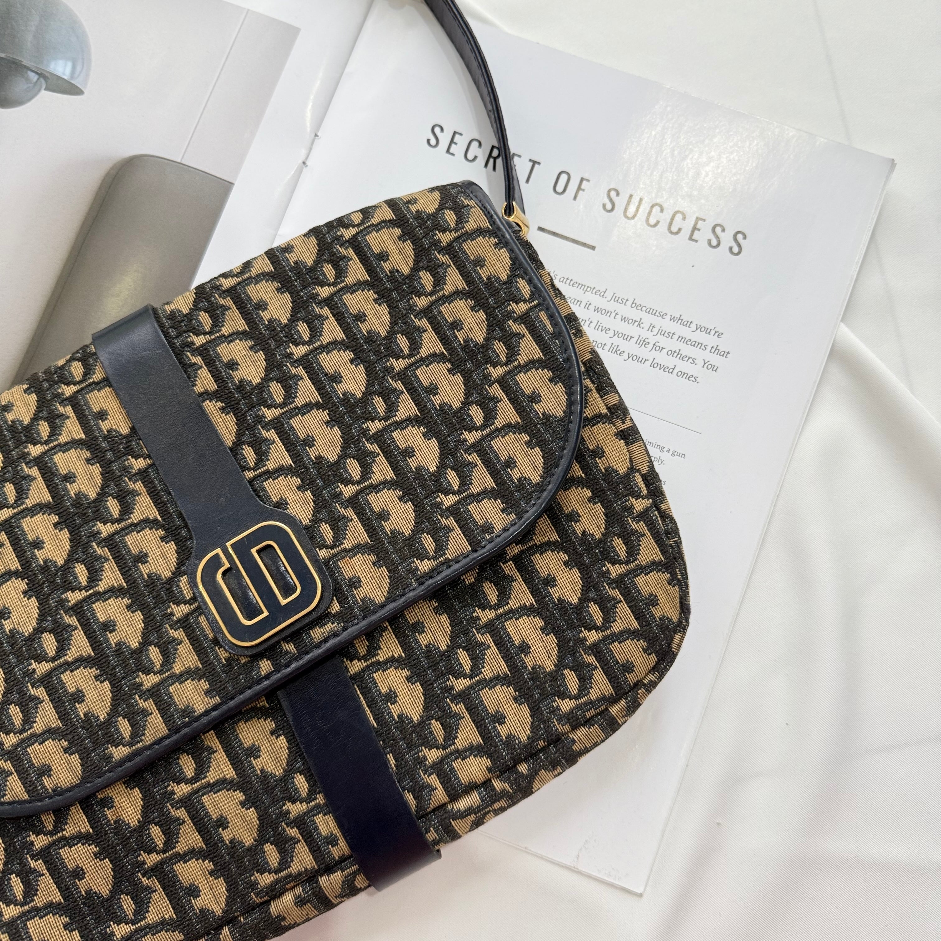 Dior Vintage Shoulder Bag Canvas Trotter
