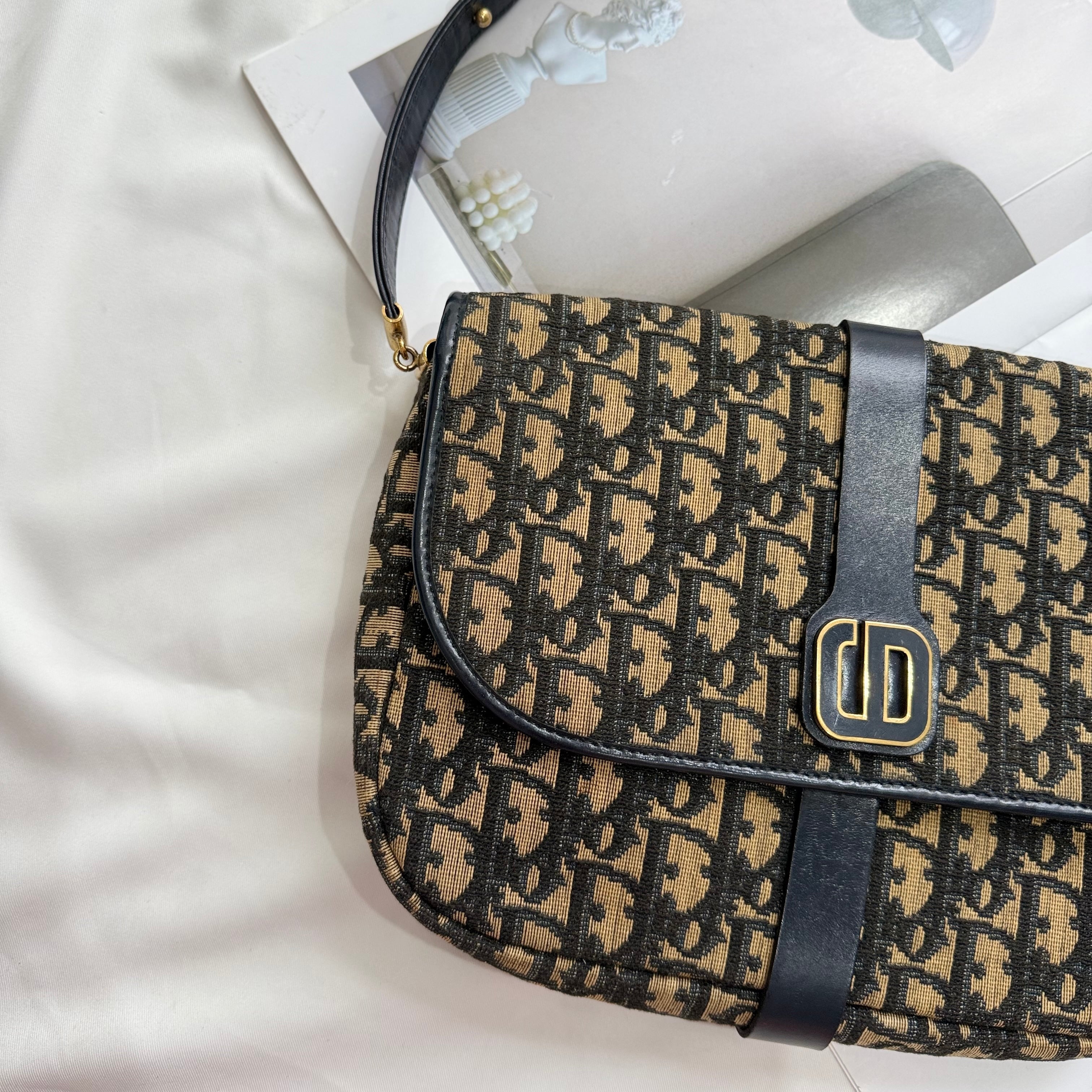 Dior Vintage Shoulder Bag Canvas Trotter