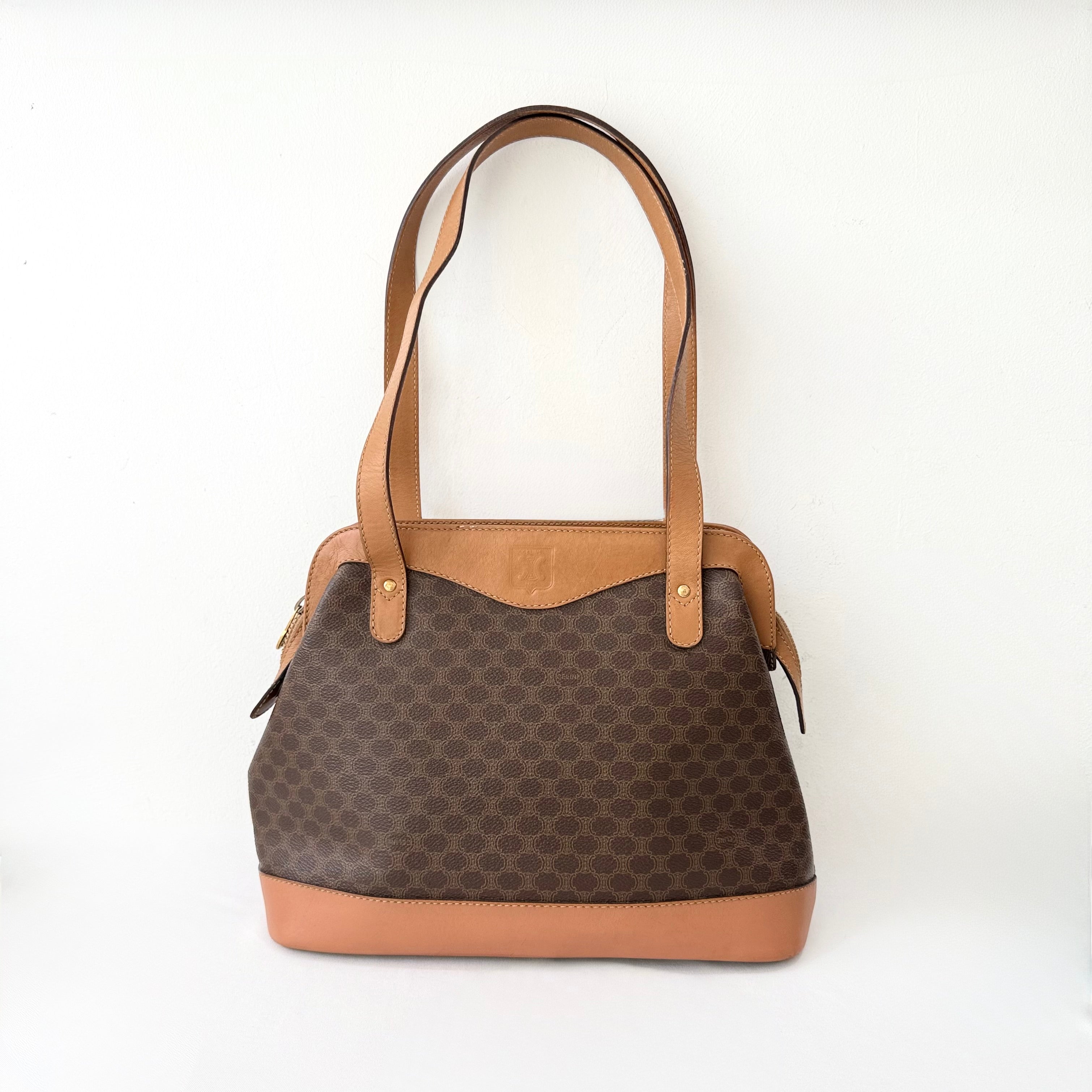 Celine Triomphe Macadam Vintage Shoulder Bag