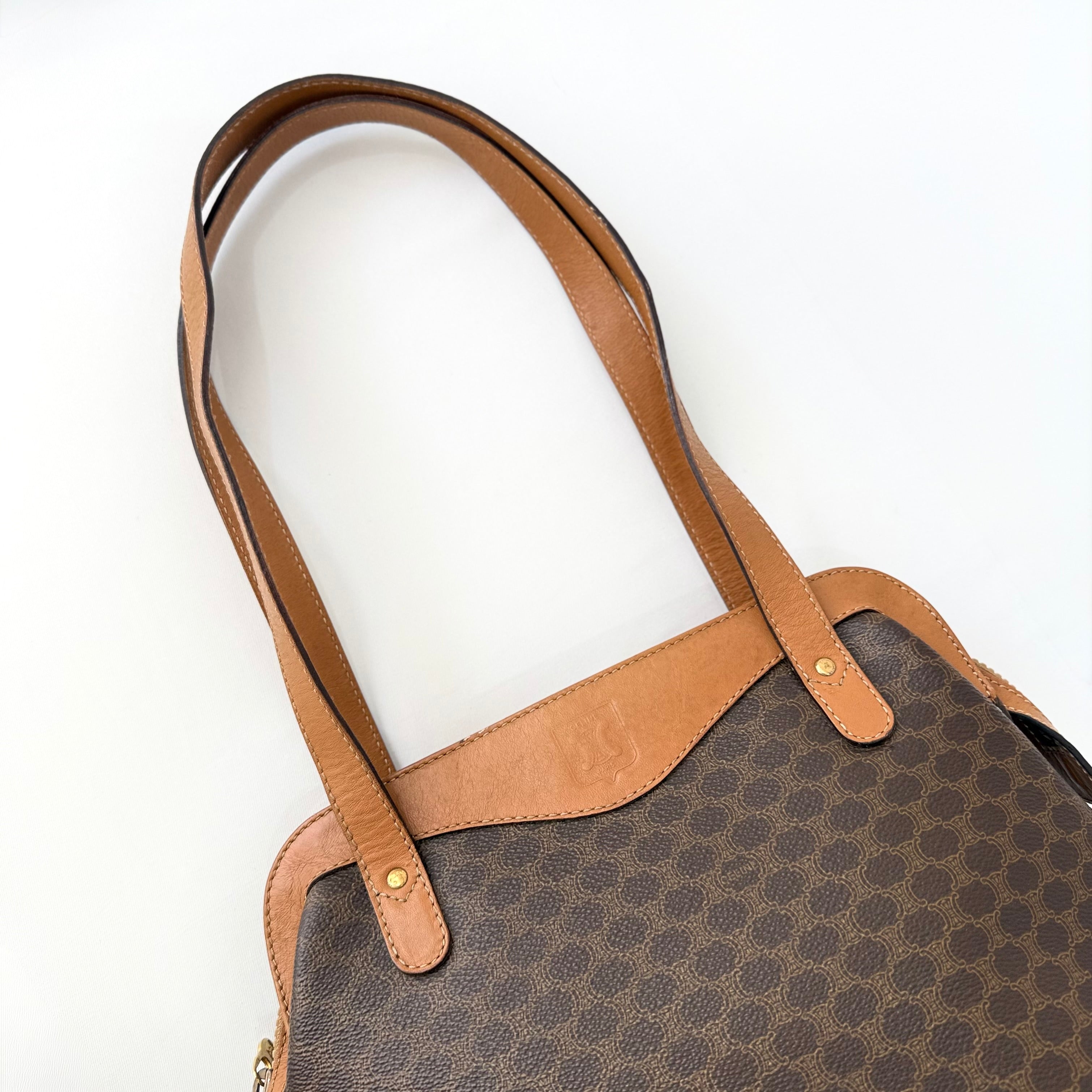 Celine Triomphe Macadam Vintage Shoulder Bag