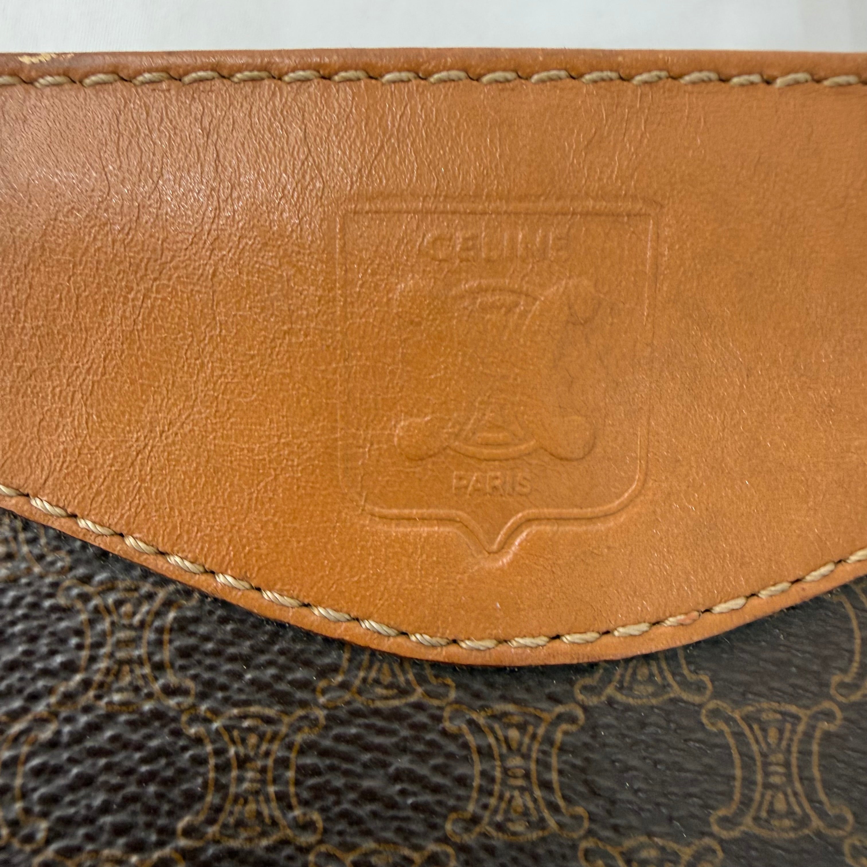 Celine Triomphe Macadam Vintage Shoulder Bag