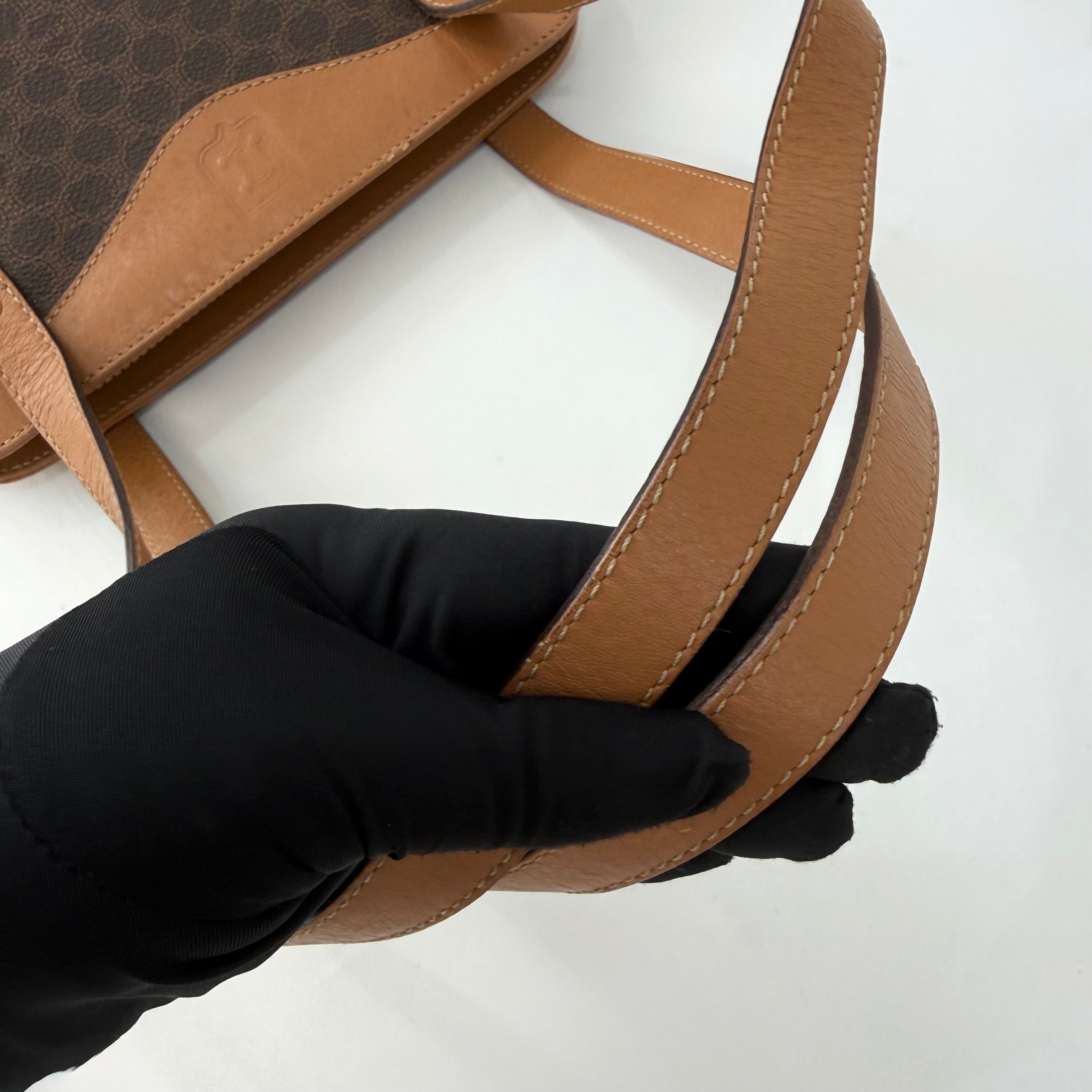 Celine Triomphe Macadam Vintage Shoulder Bag