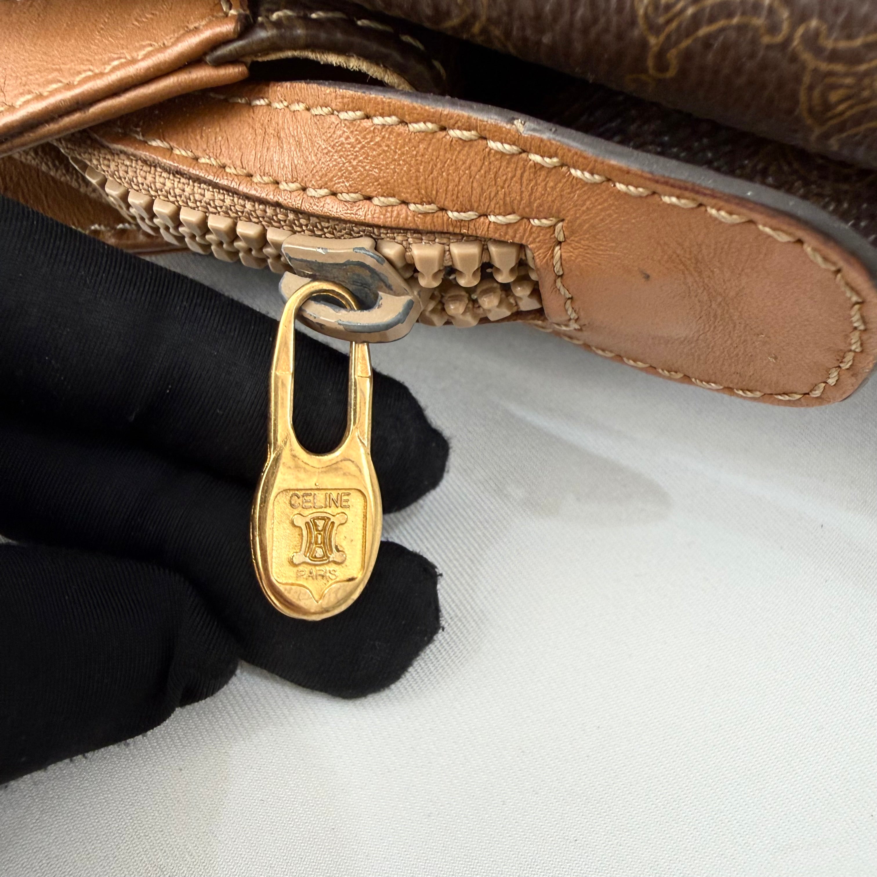 Celine Triomphe Macadam Vintage Shoulder Bag