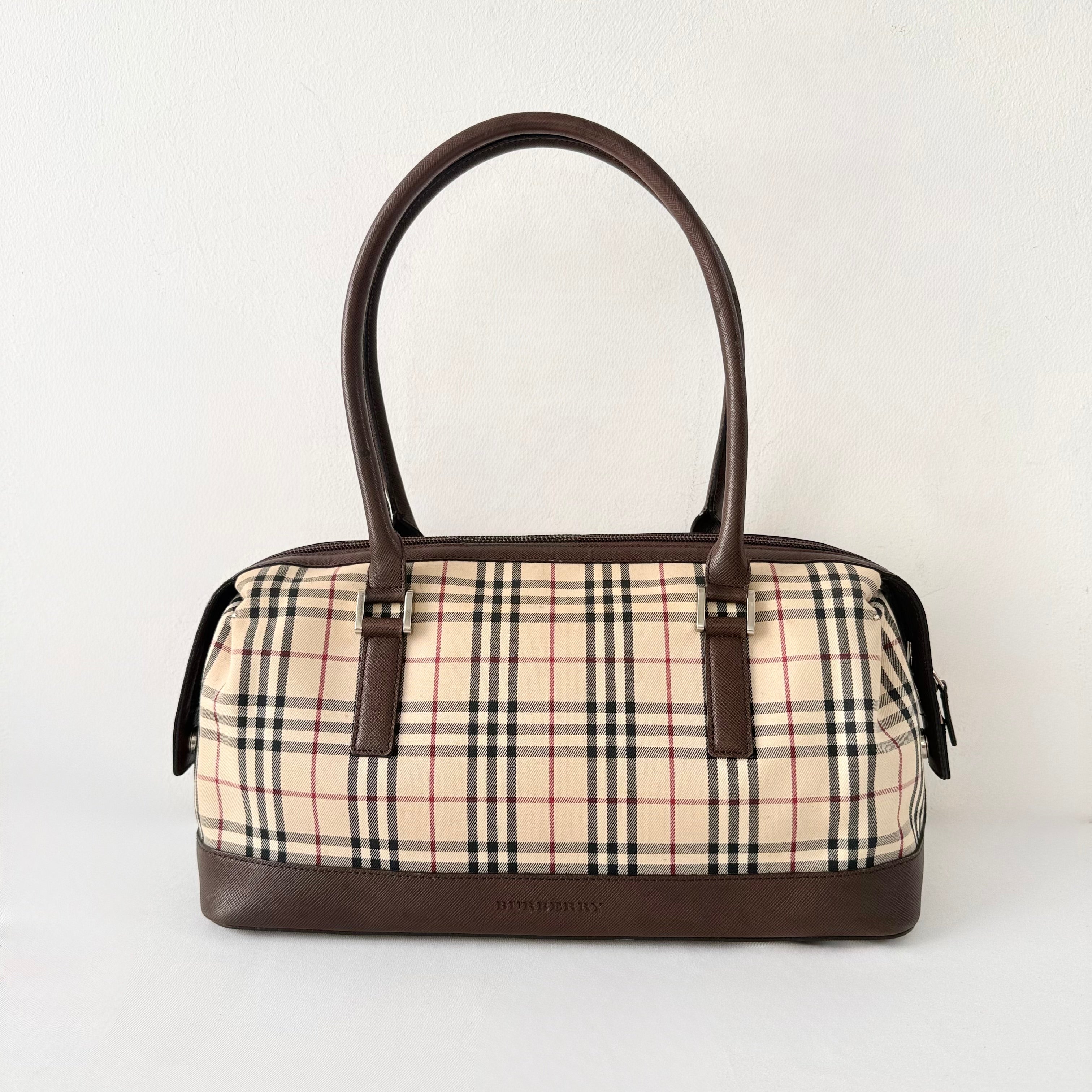Burberry Nova Check Boston Shoulder Bag