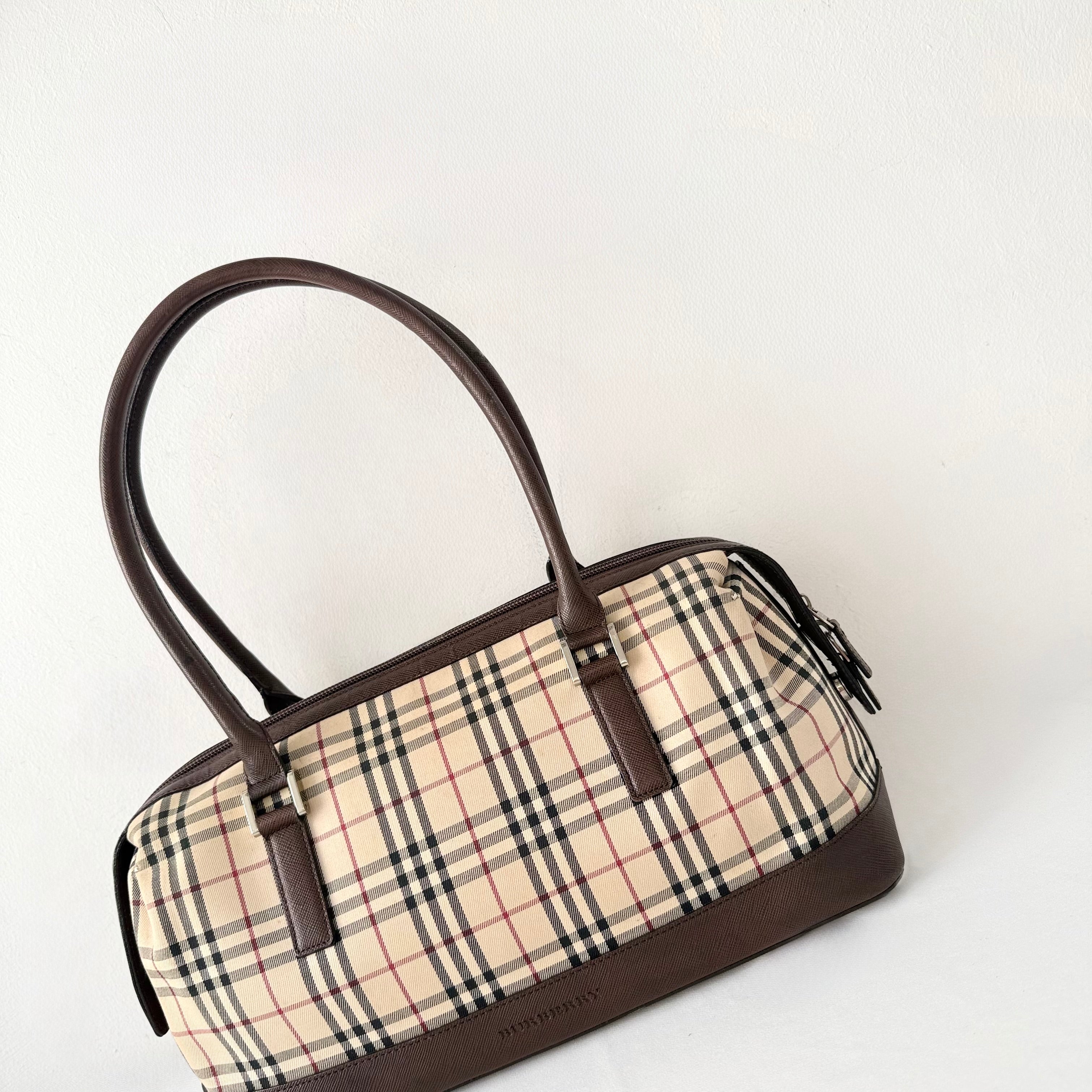 Burberry Nova Check Boston Shoulder Bag
