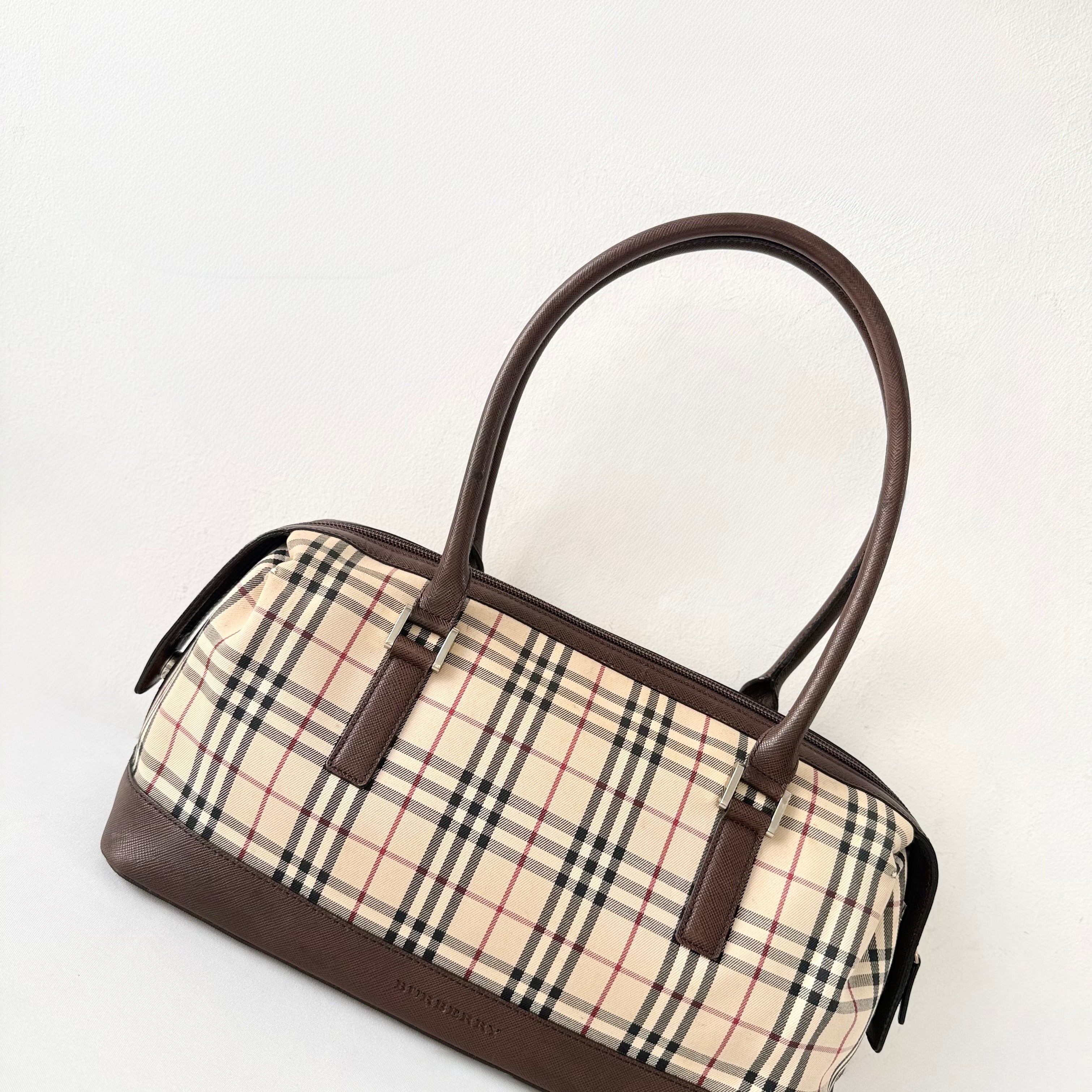 Burberry Nova Check Boston Shoulder Bag
