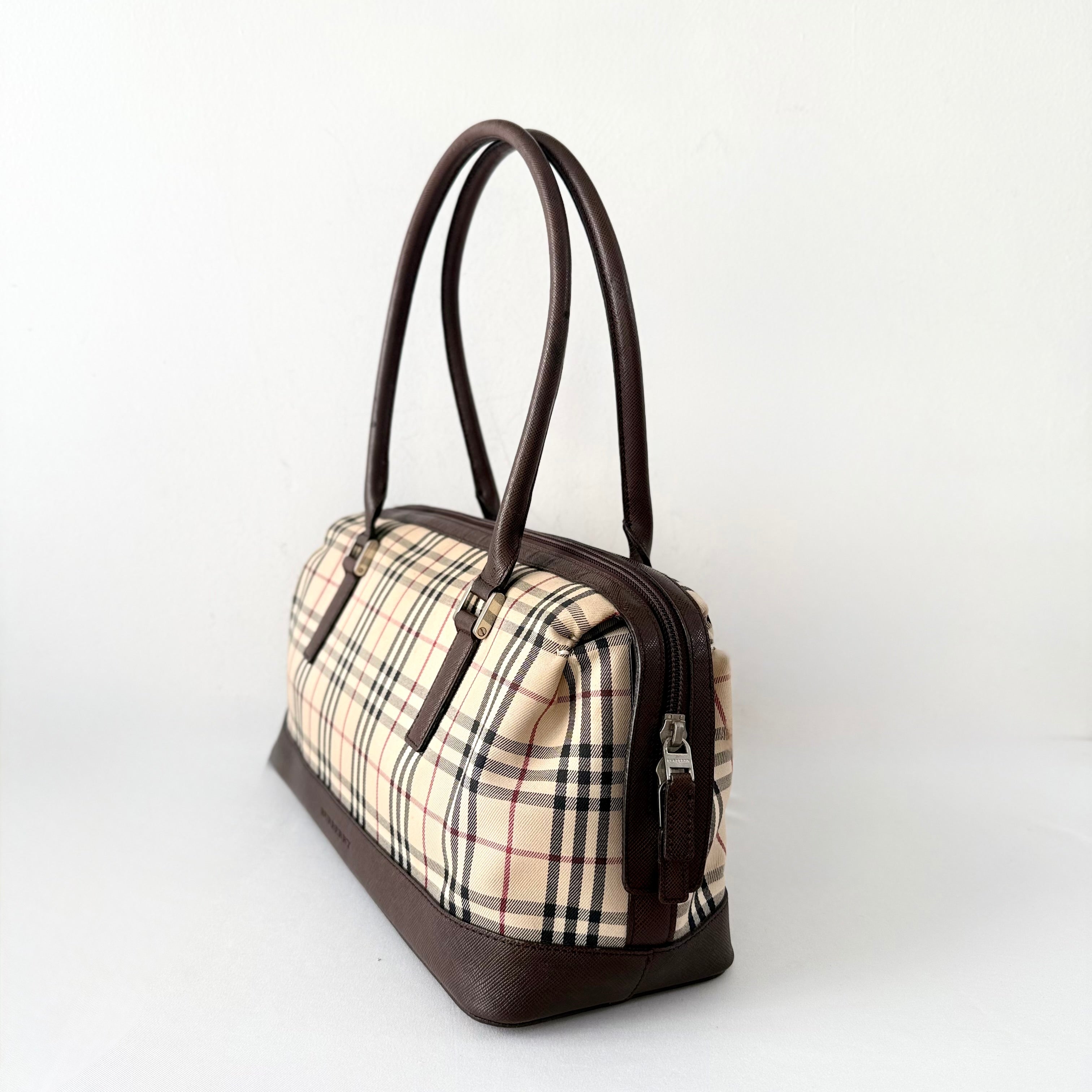 Burberry Nova Check Boston Shoulder Bag