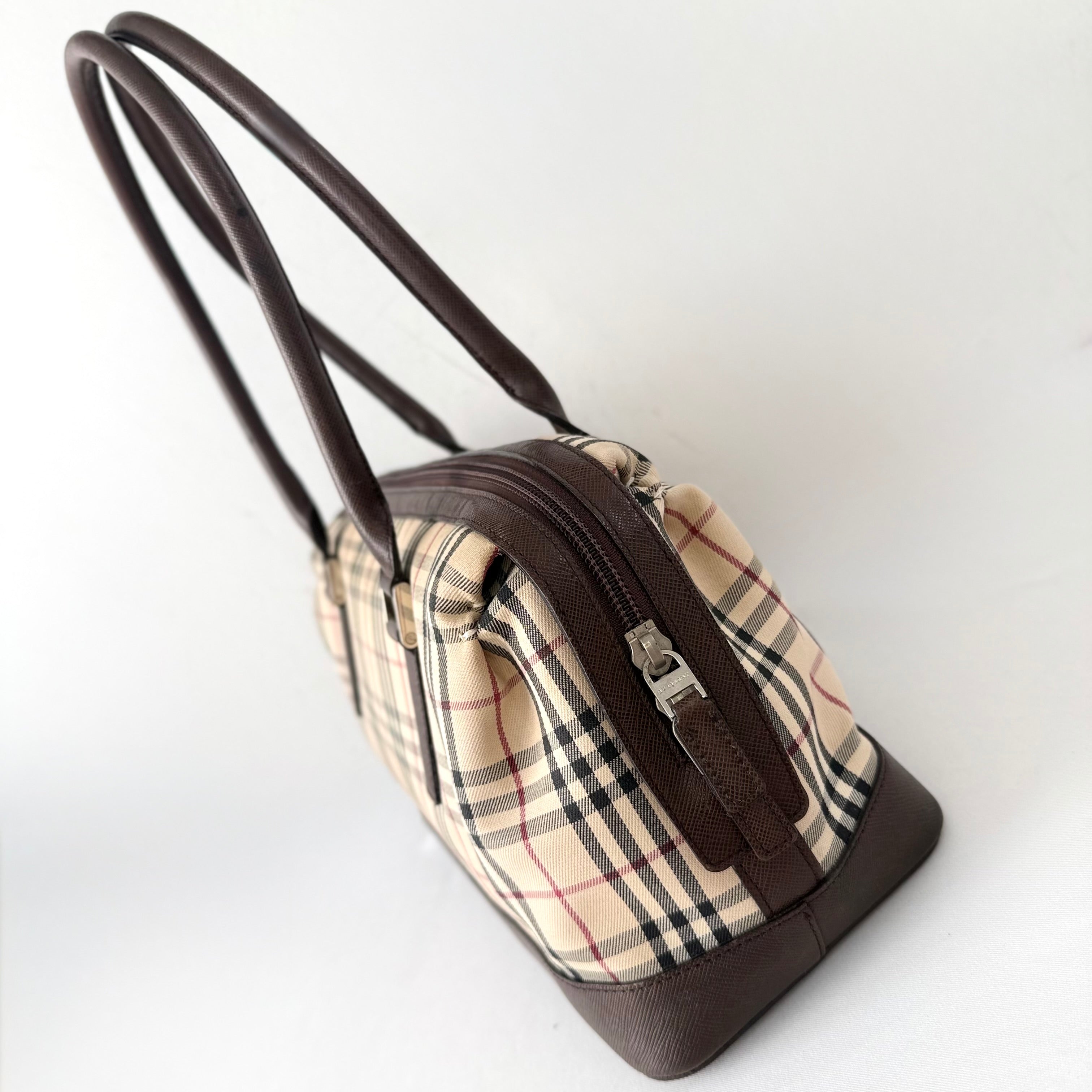 Burberry Nova Check Boston Shoulder Bag