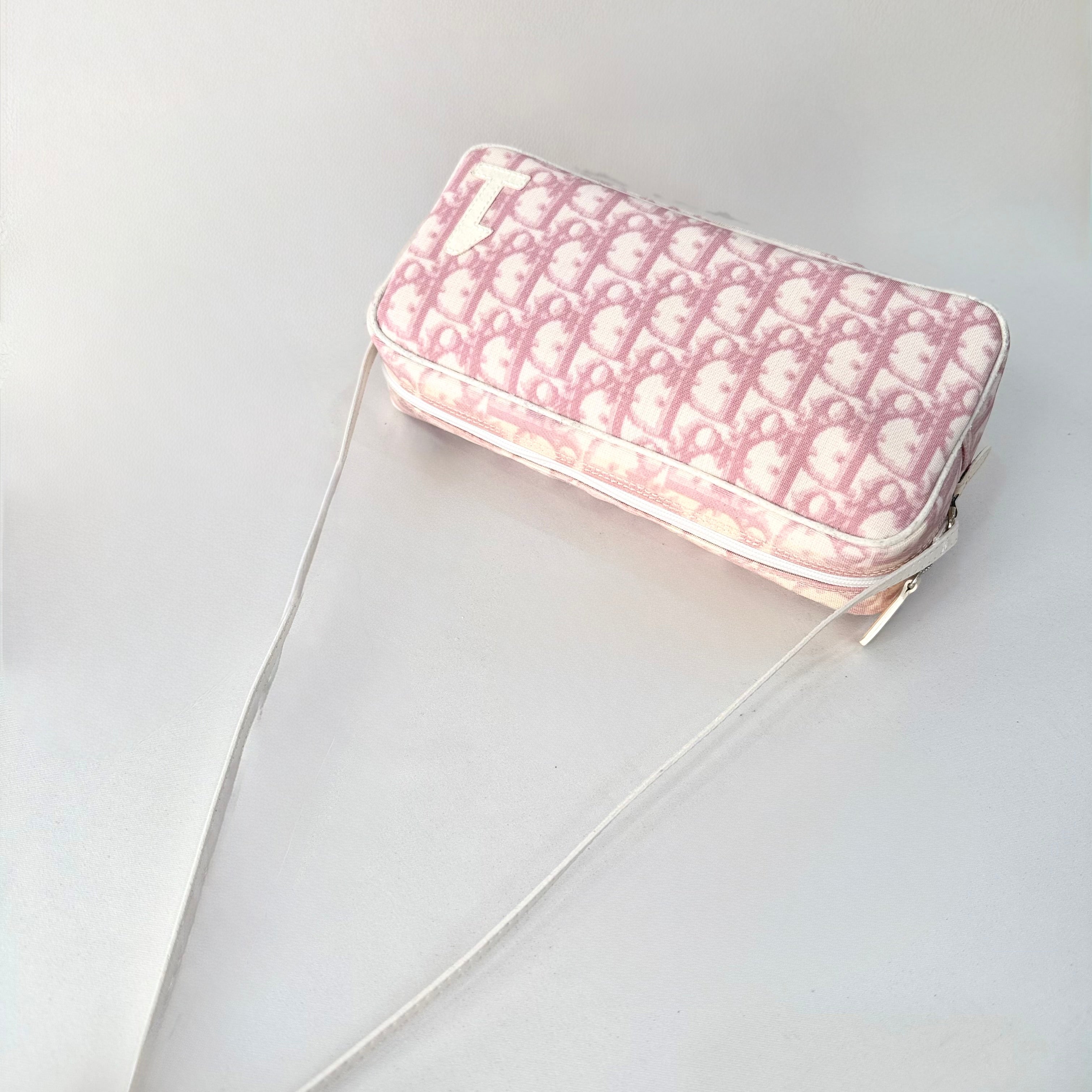 Christian Dior Girly Pink Trotter Monogram Shoulder Bag
