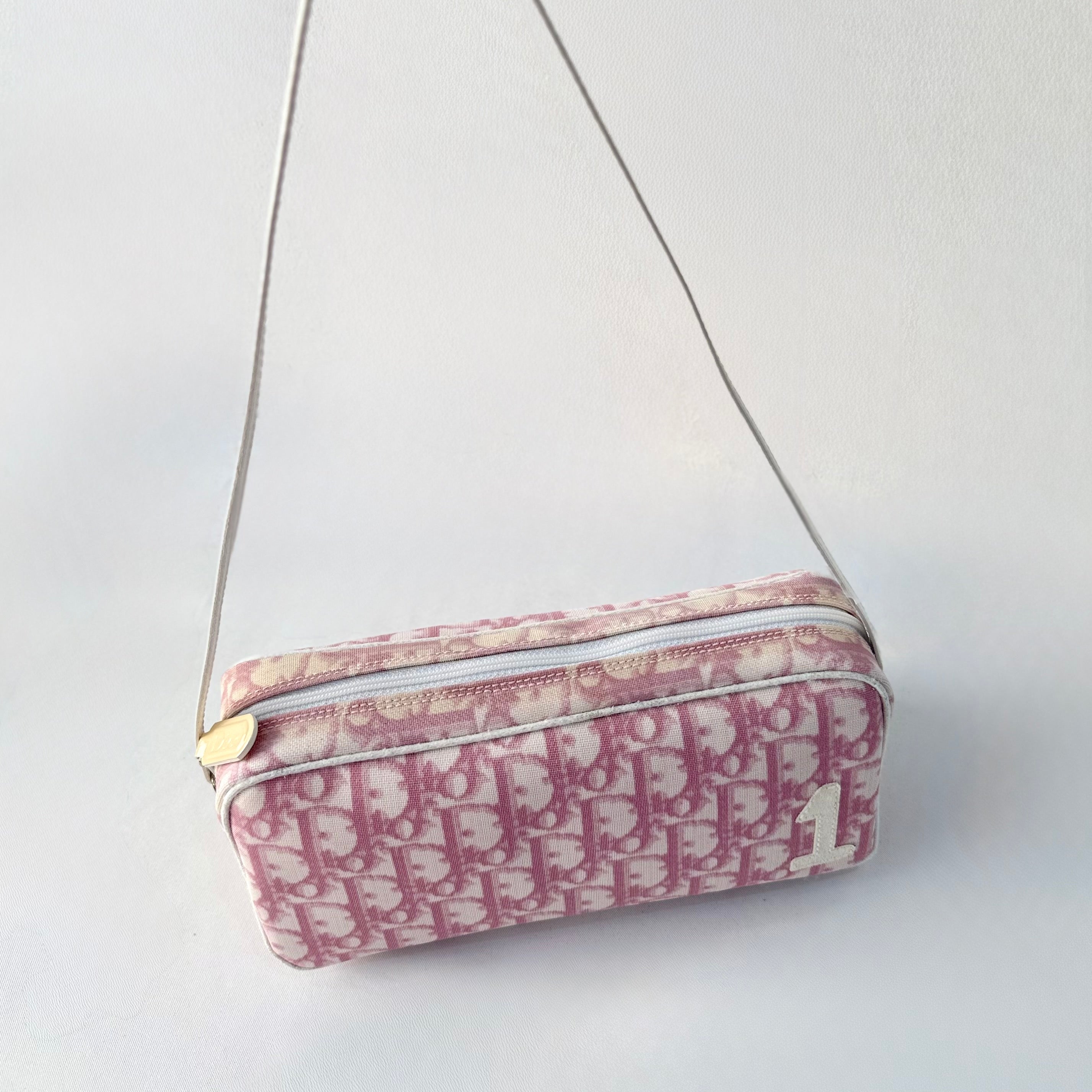 Christian Dior Girly Pink Trotter Monogram Shoulder Bag