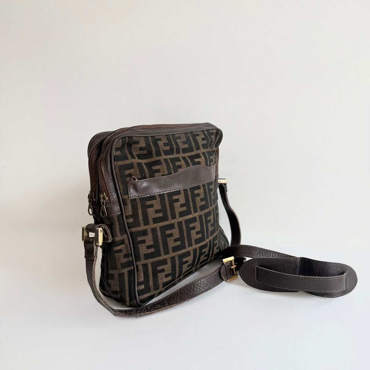 Fendi Zucca FF Vintage Vintage Brown Crossbody 