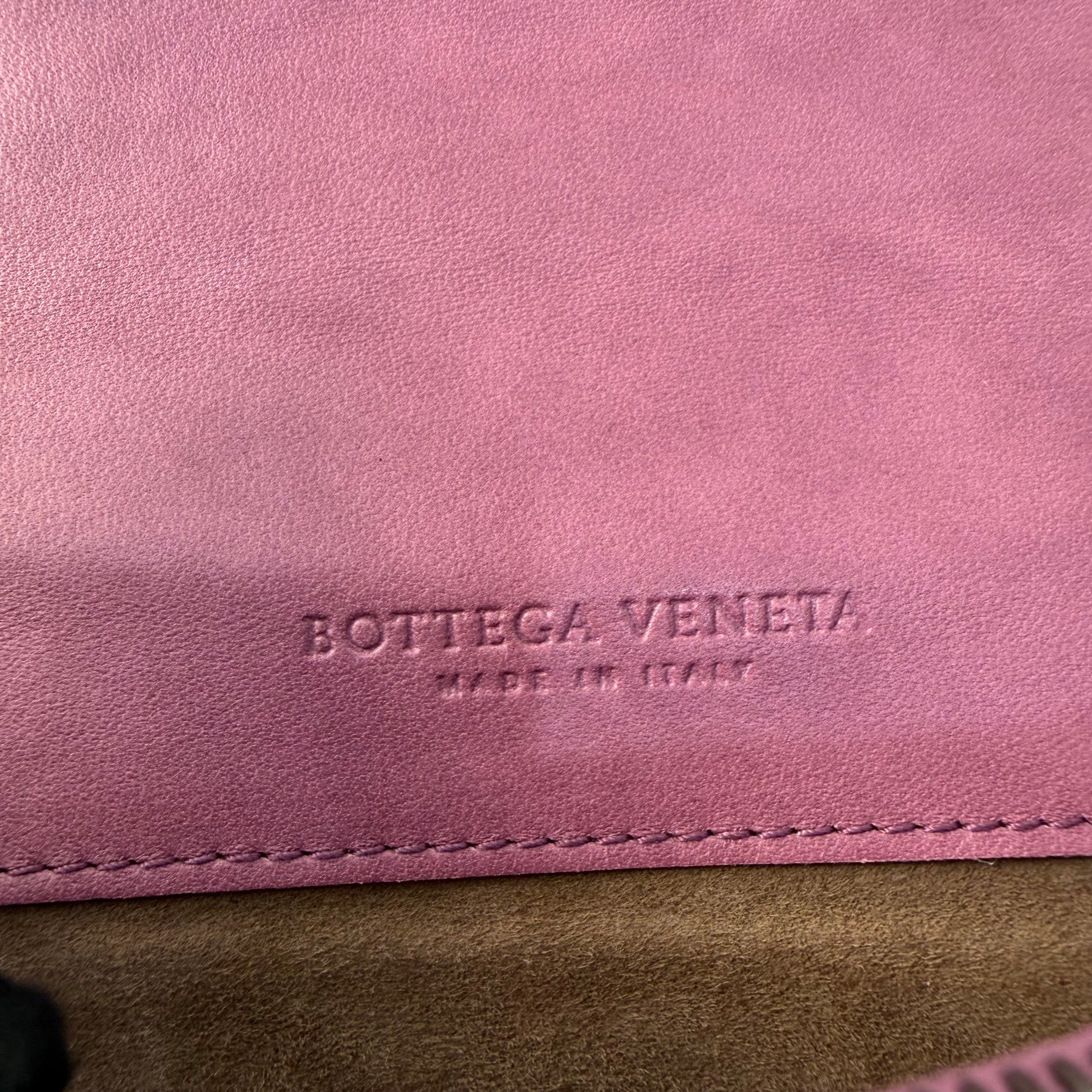 Bottega Veneta Pink Nappa Intrecciato Olimpia Knot Crossbody