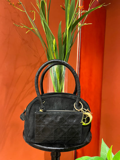 Christian Dior Black Cannage Vintage Handbag