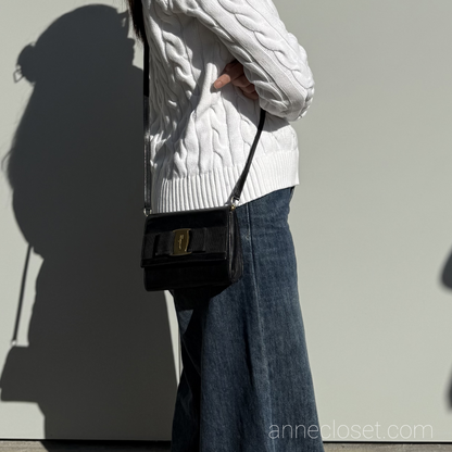 Salvatore Ferragamo Crossbody Bag Black Leather