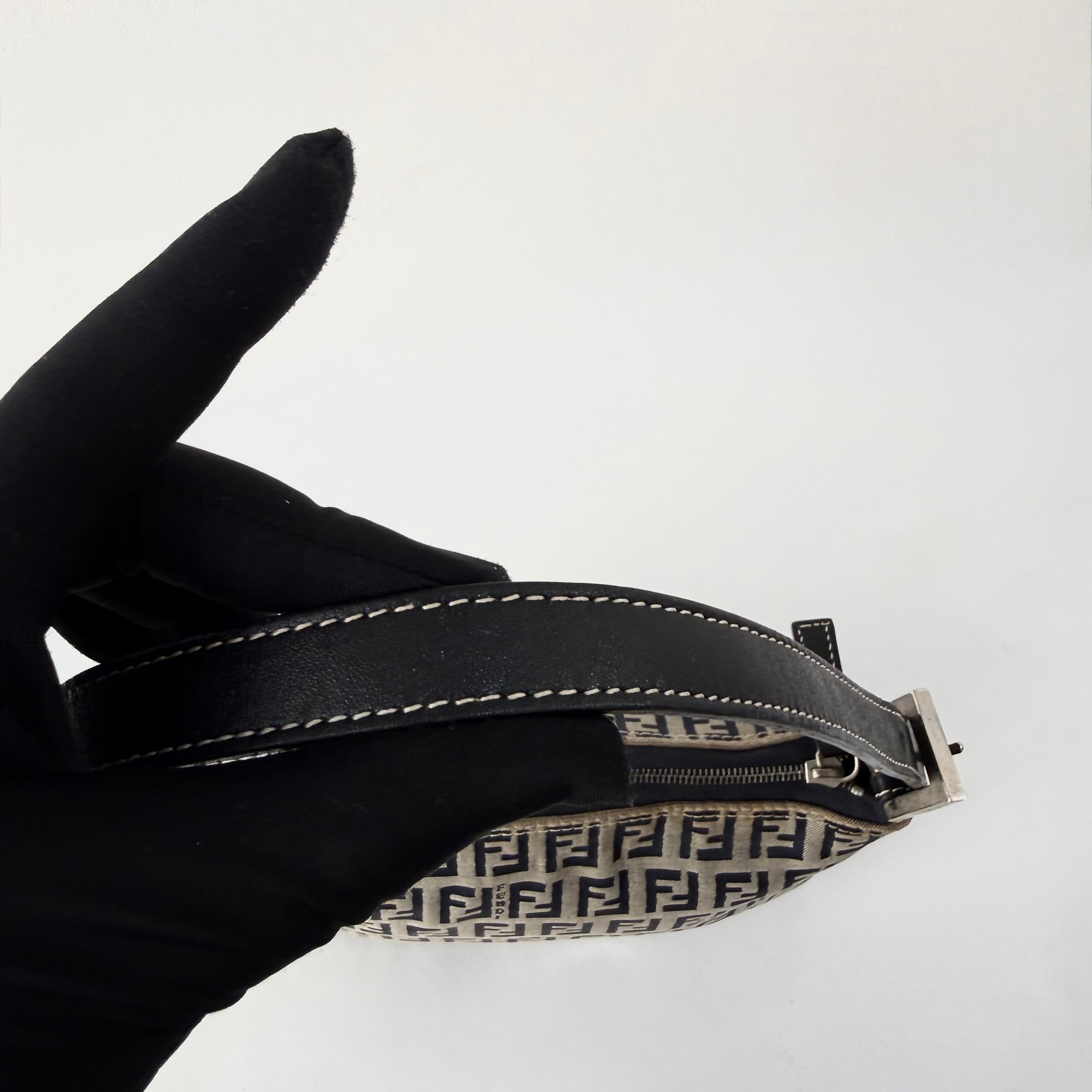 Fendi Navy & Grey Zucchino Mini Pochette Bag