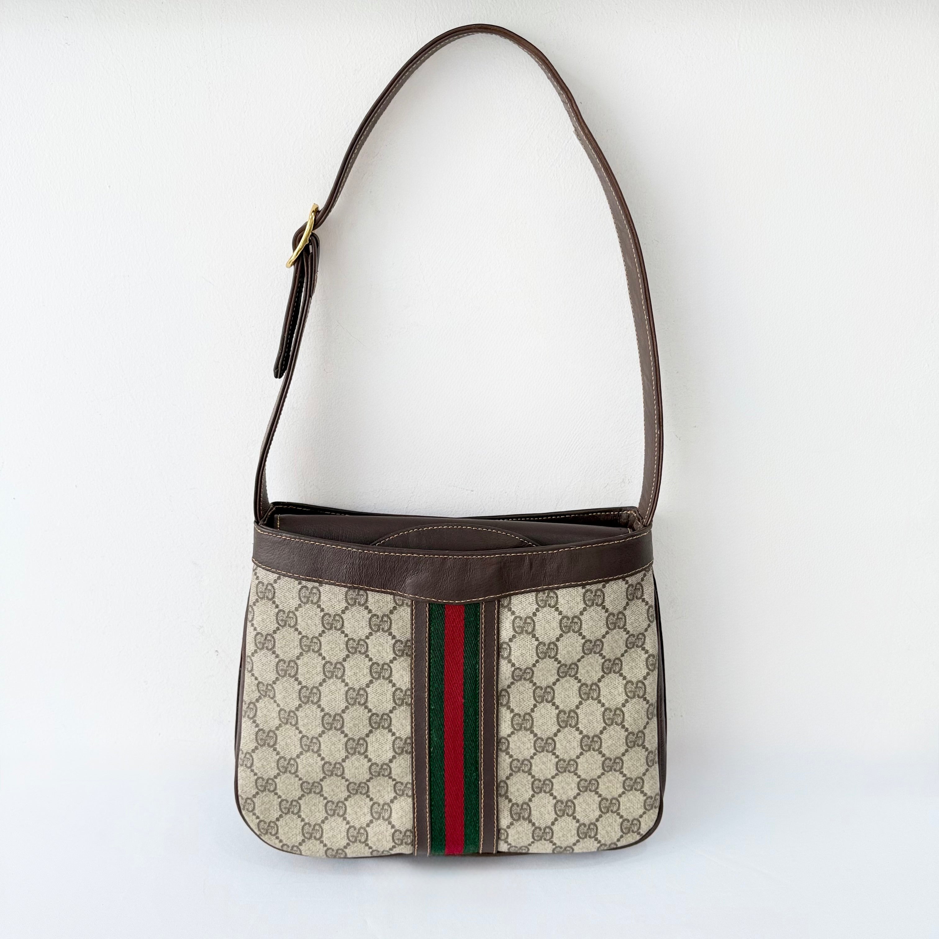 Gucci GG Supreme Web Sherry Line Shoulder Bag