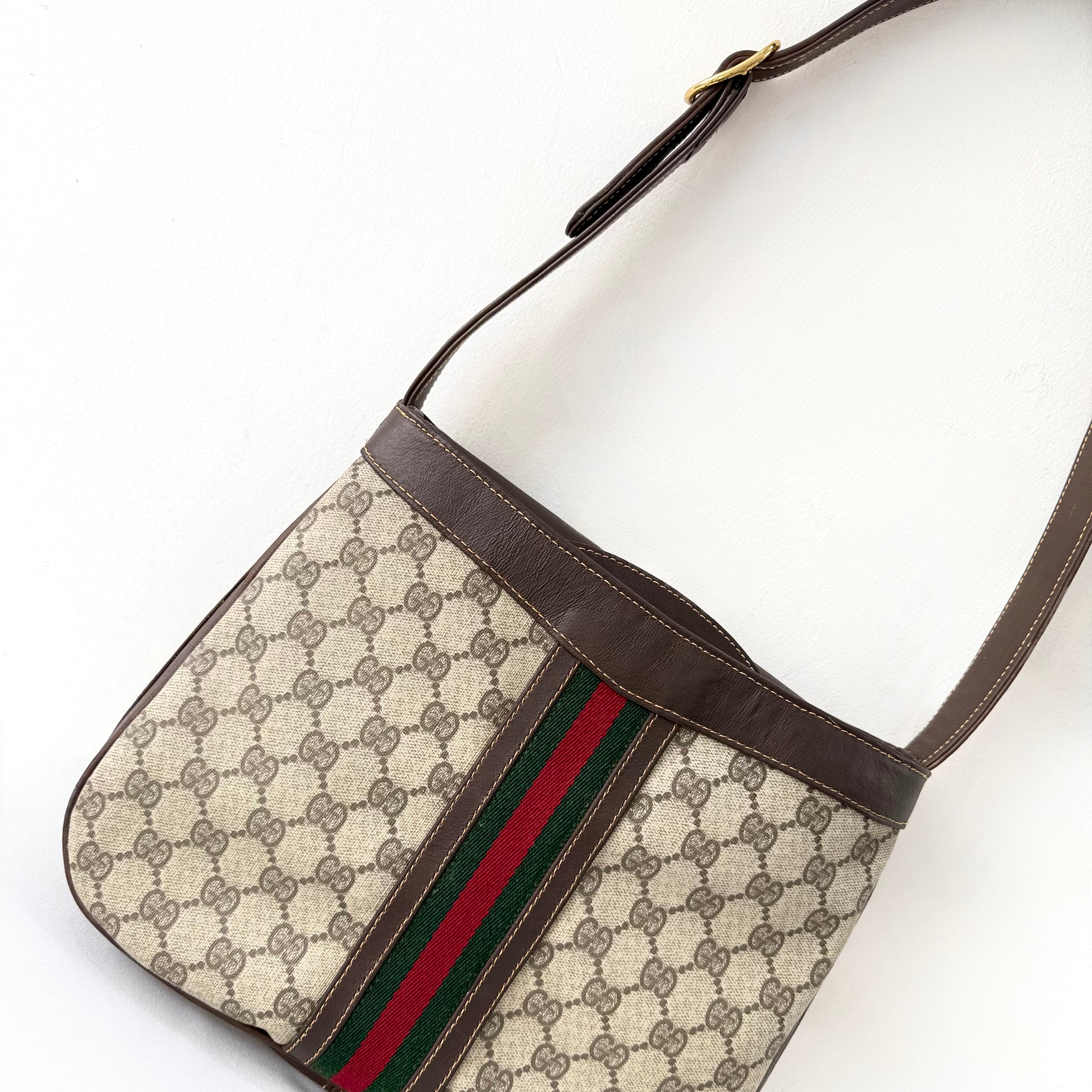 Gucci GG Supreme Web Sherry Line Shoulder Bag