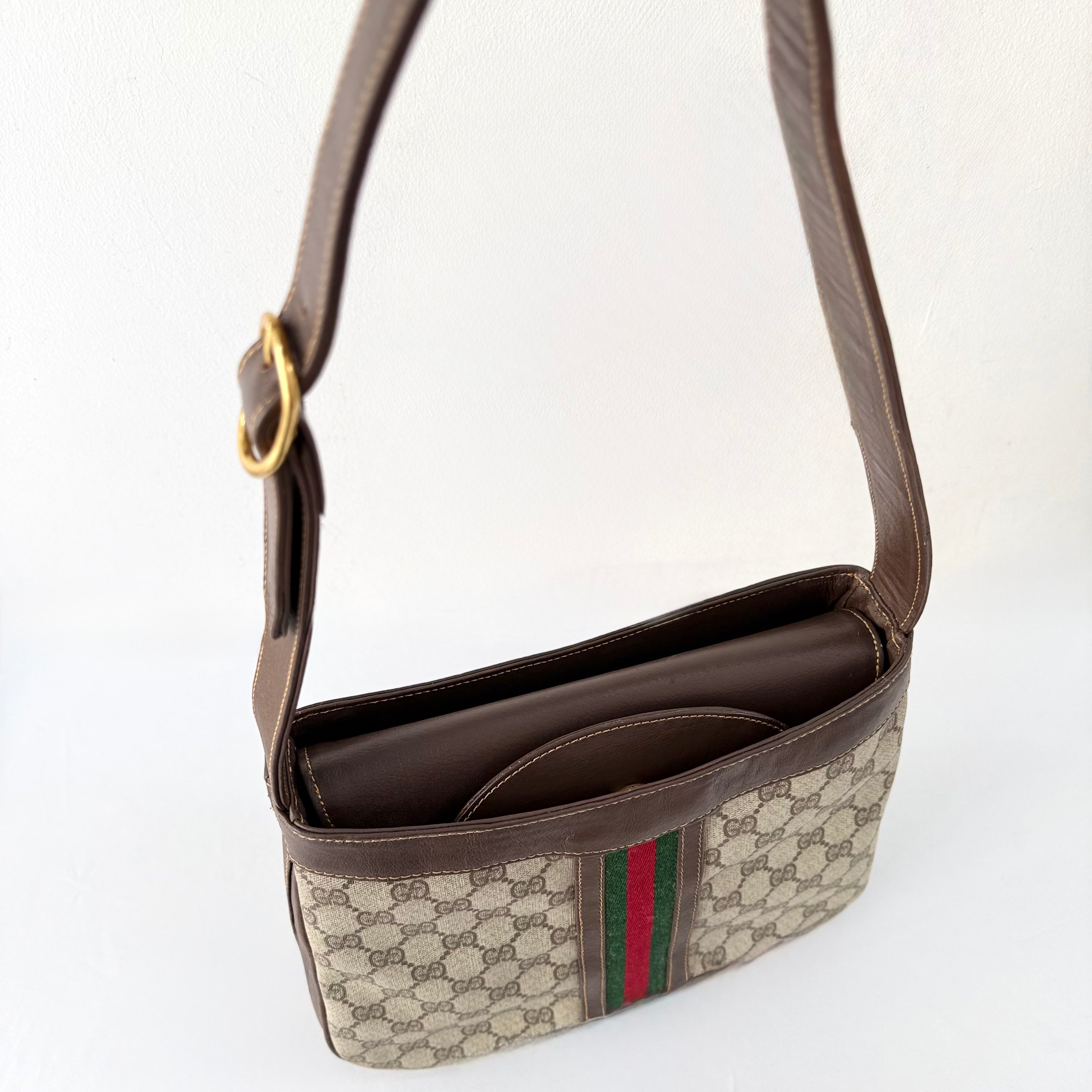 Gucci GG Supreme Web Sherry Line Shoulder Bag