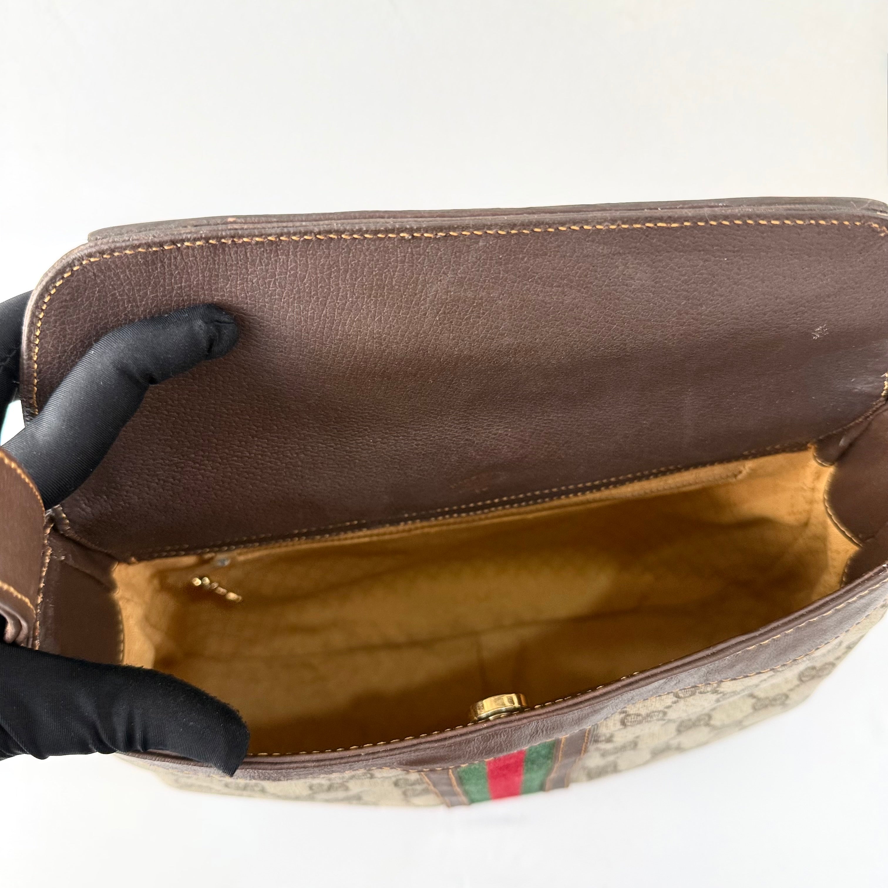 Gucci GG Supreme Web Sherry Line Shoulder Bag