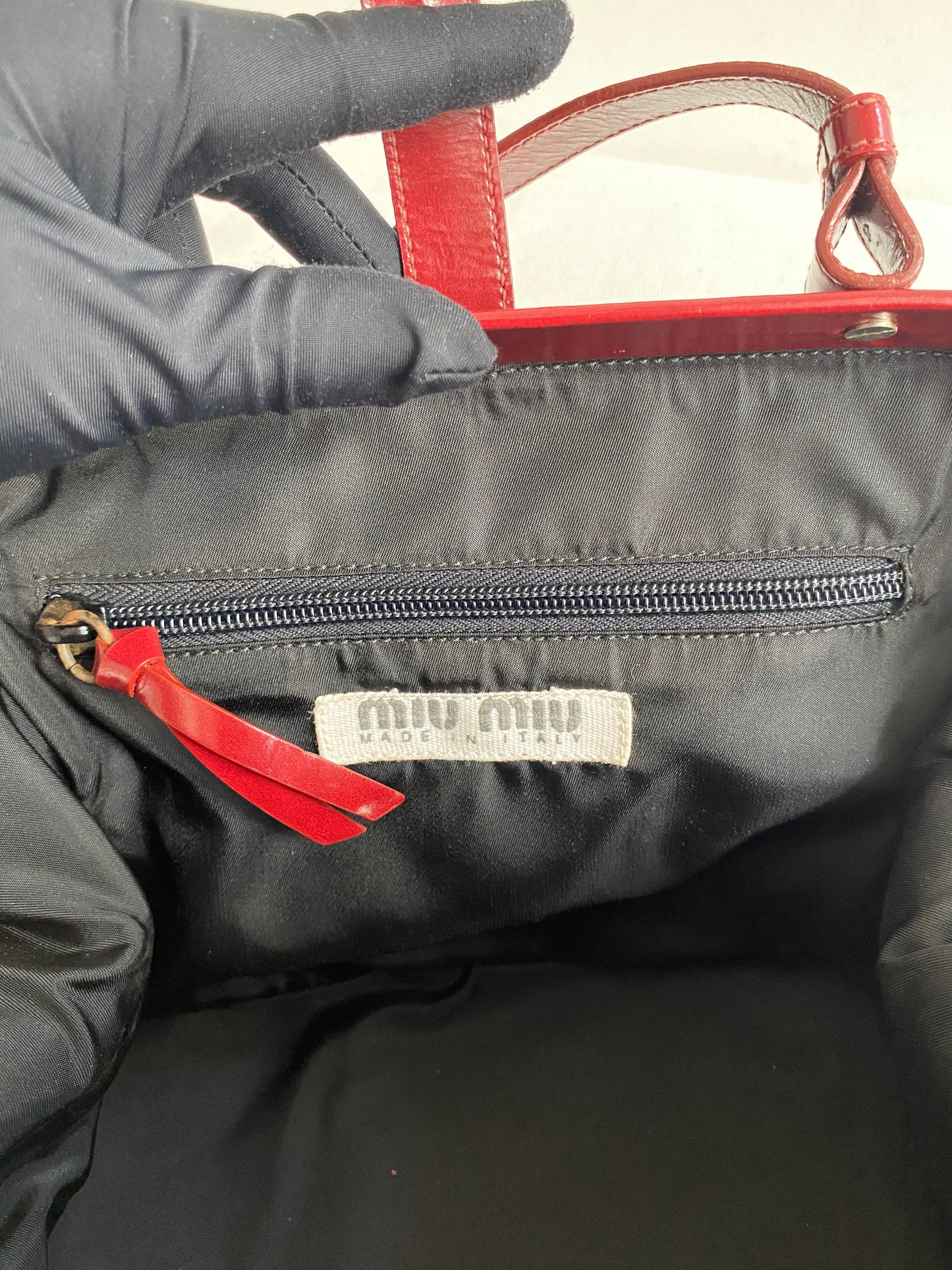 Miu Miu Burgundy Patent Doctor Bag