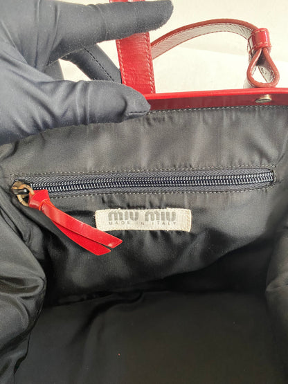 Miu Miu Burgundy Patent Doctor Bag