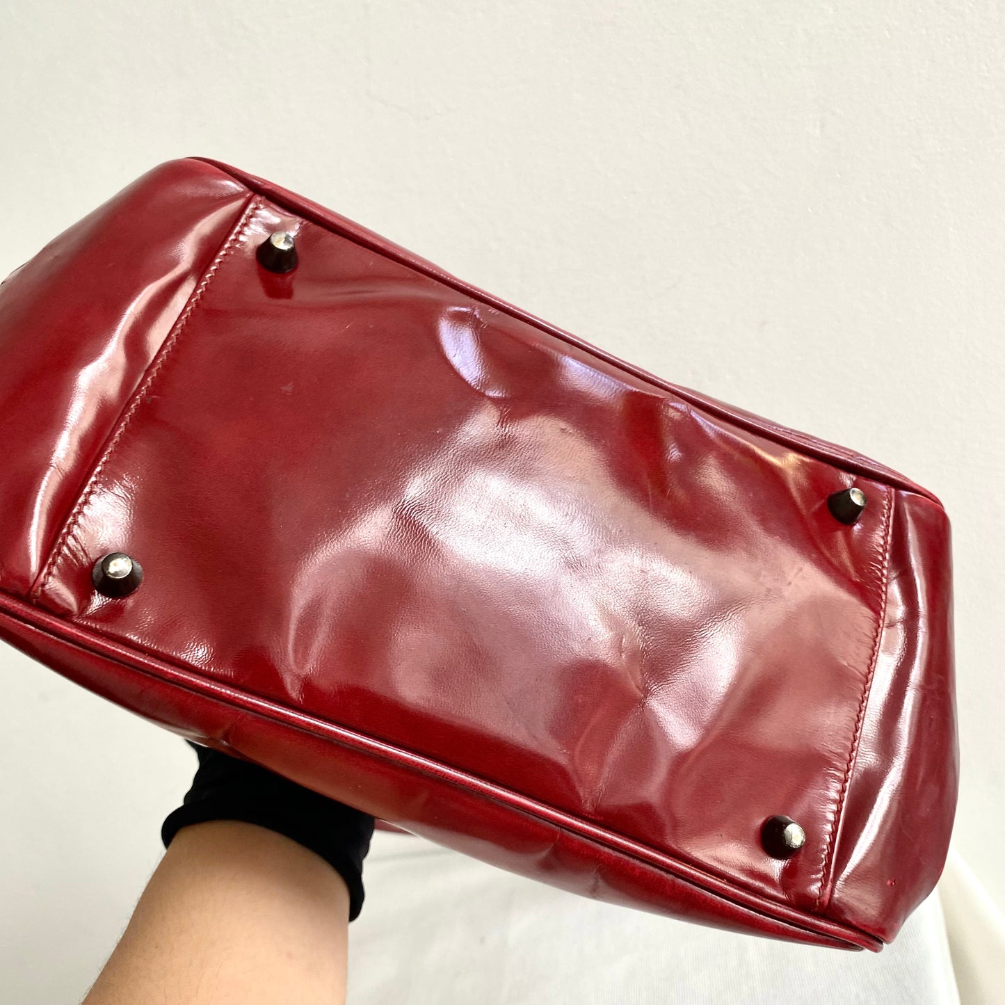 Miu Miu Burgundy Patent Doctor Bag