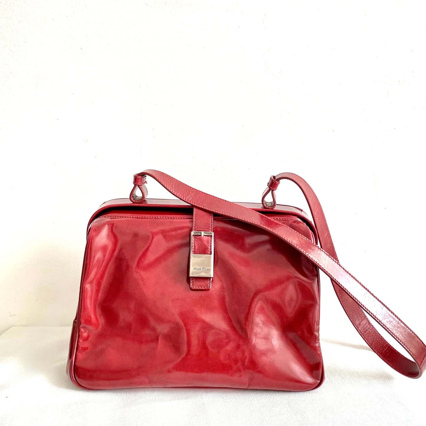 Miu Miu Burgundy Patent Doctor Bag