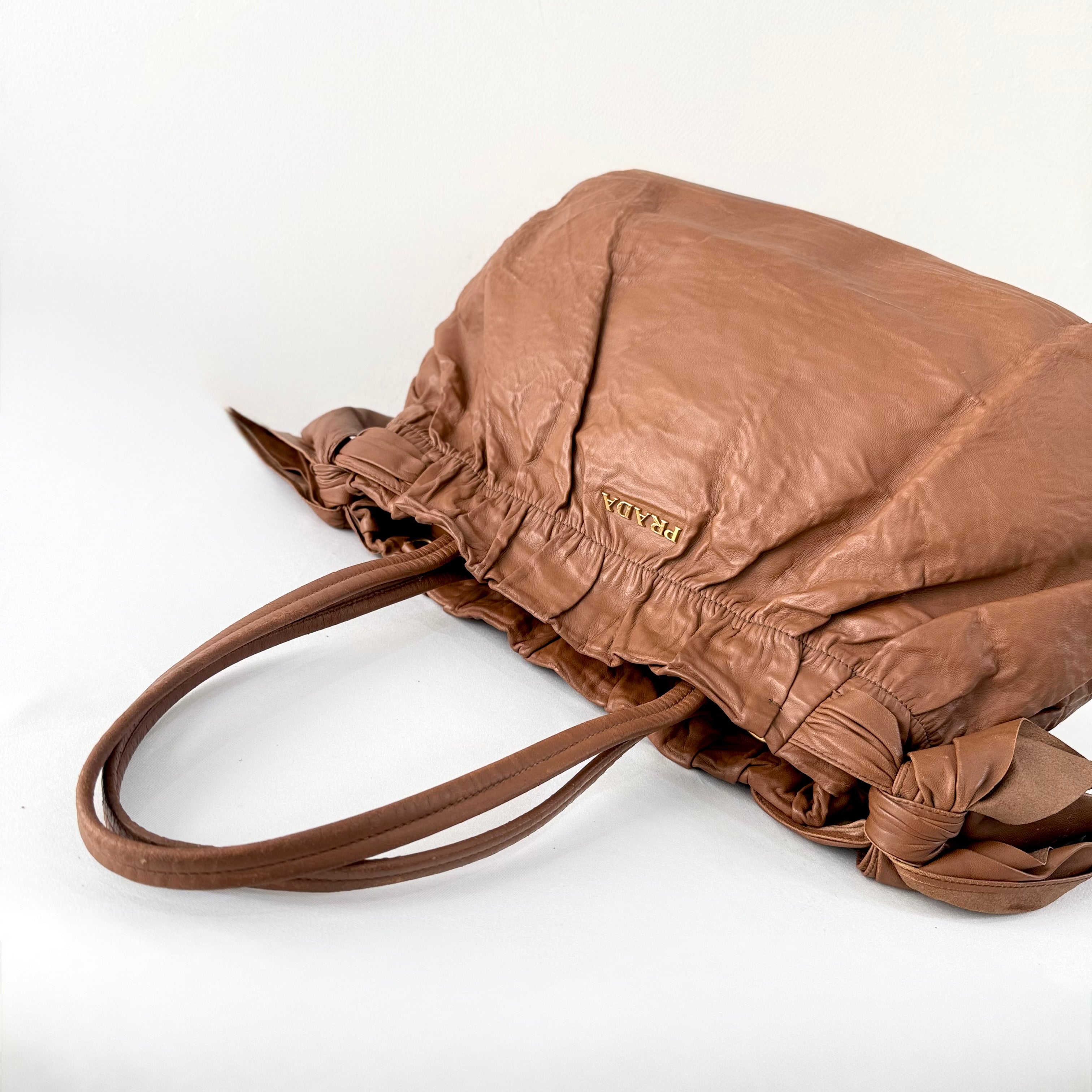 PRADA Nappa Leather Bow Satchel Bag