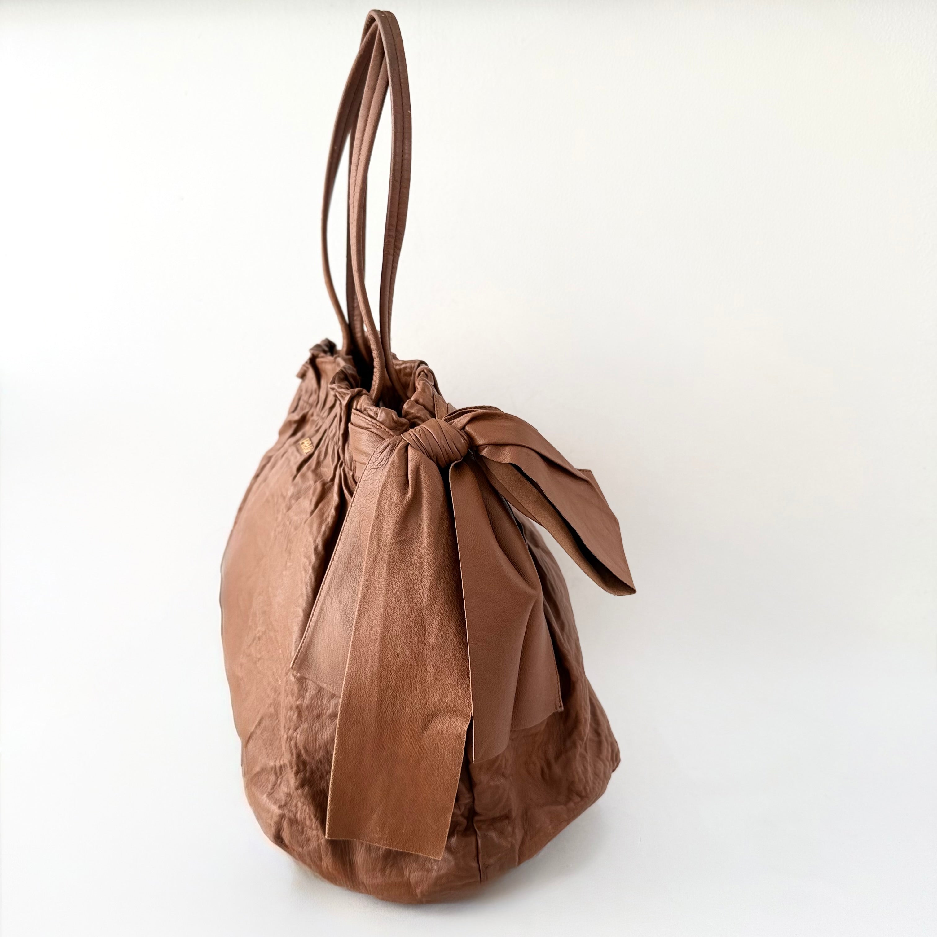 PRADA Nappa Leather Bow Satchel Bag