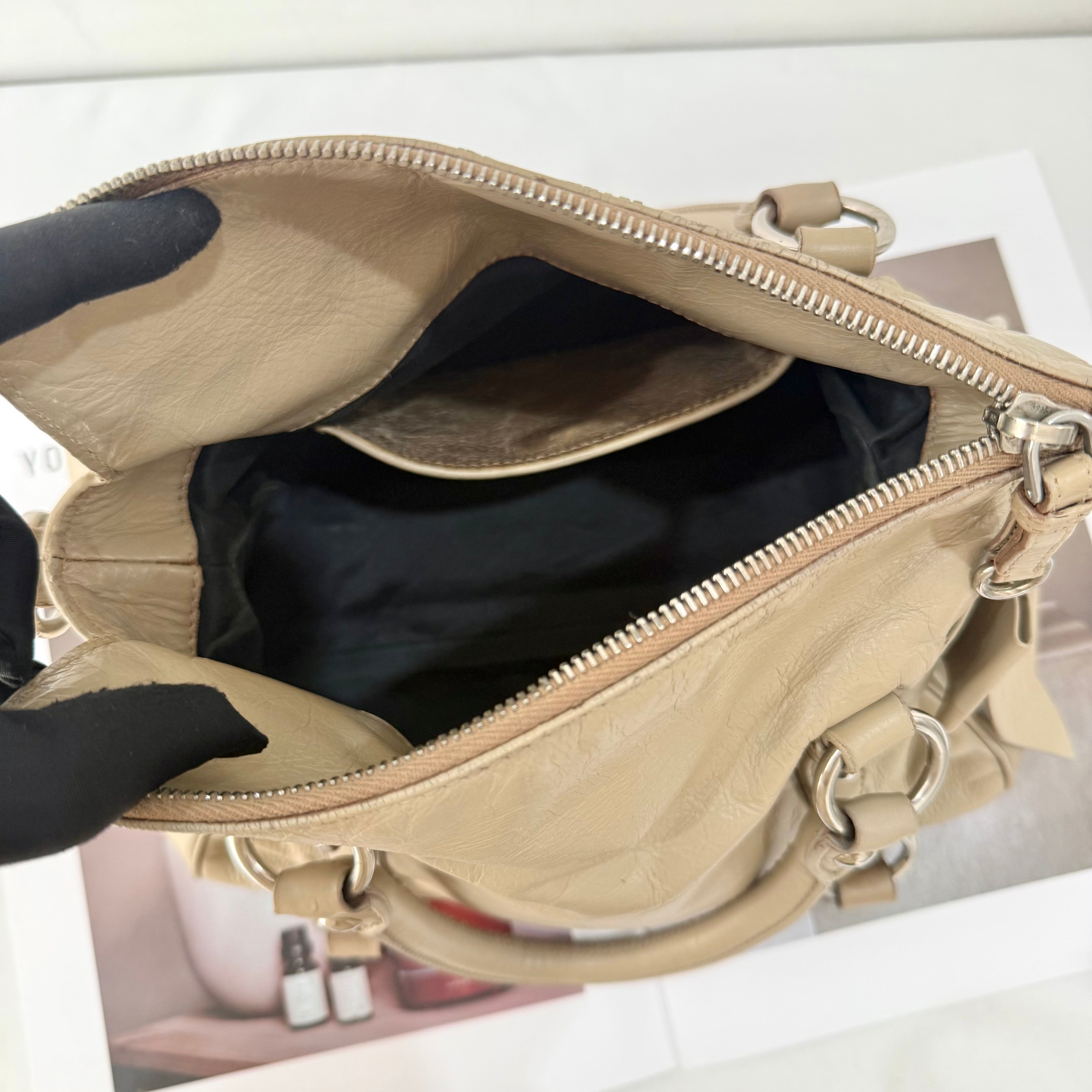 Miu Miu Vitello Lux Leather Bow Satchel Brown