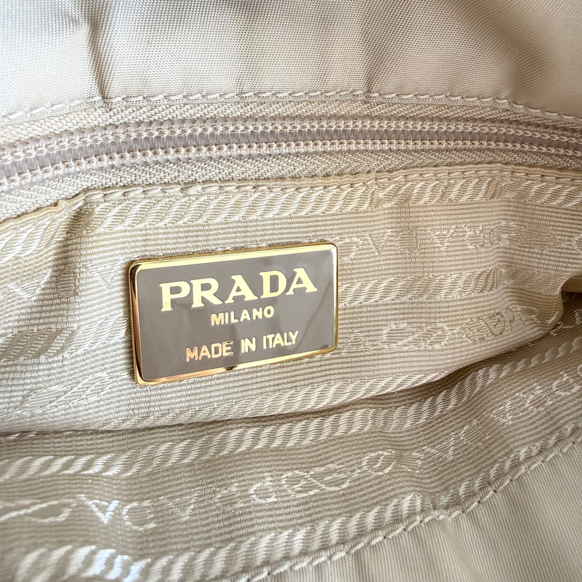 Prada Chain-Link Catena - Beige Crossbody Bag
