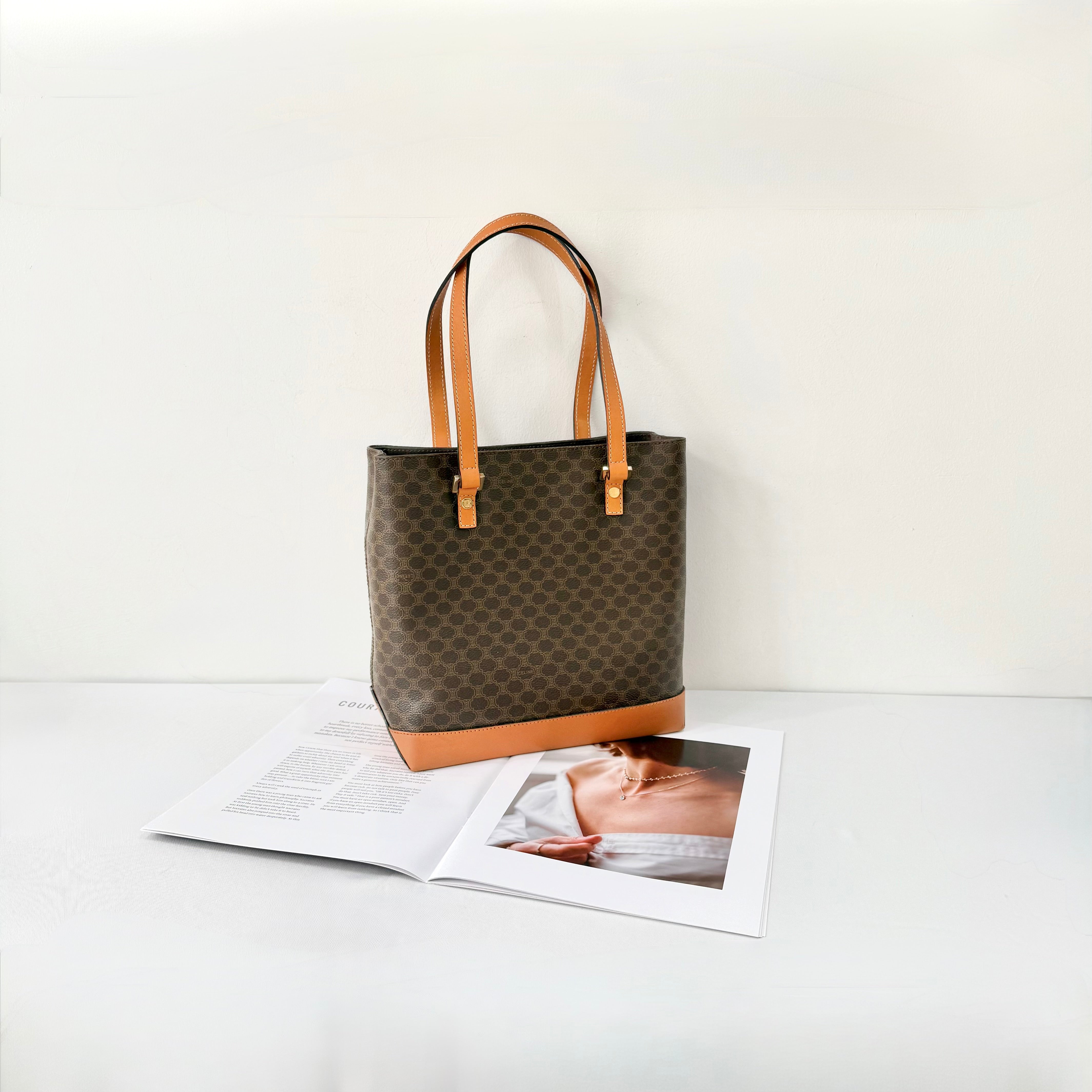 Celine Brown Macadam Triomphe Tote bag