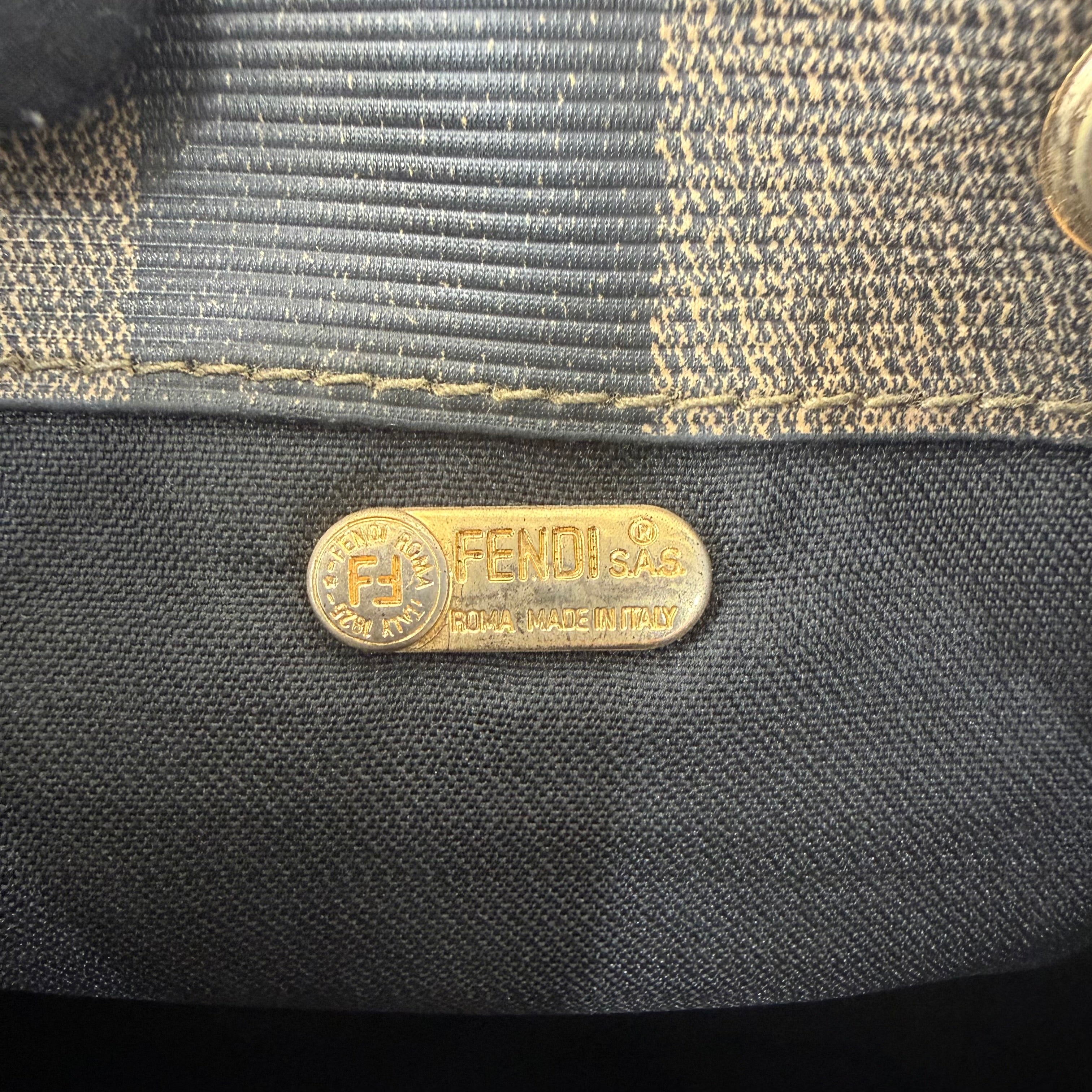 Fendi Vintage Backpack in Brown Pequin Striped