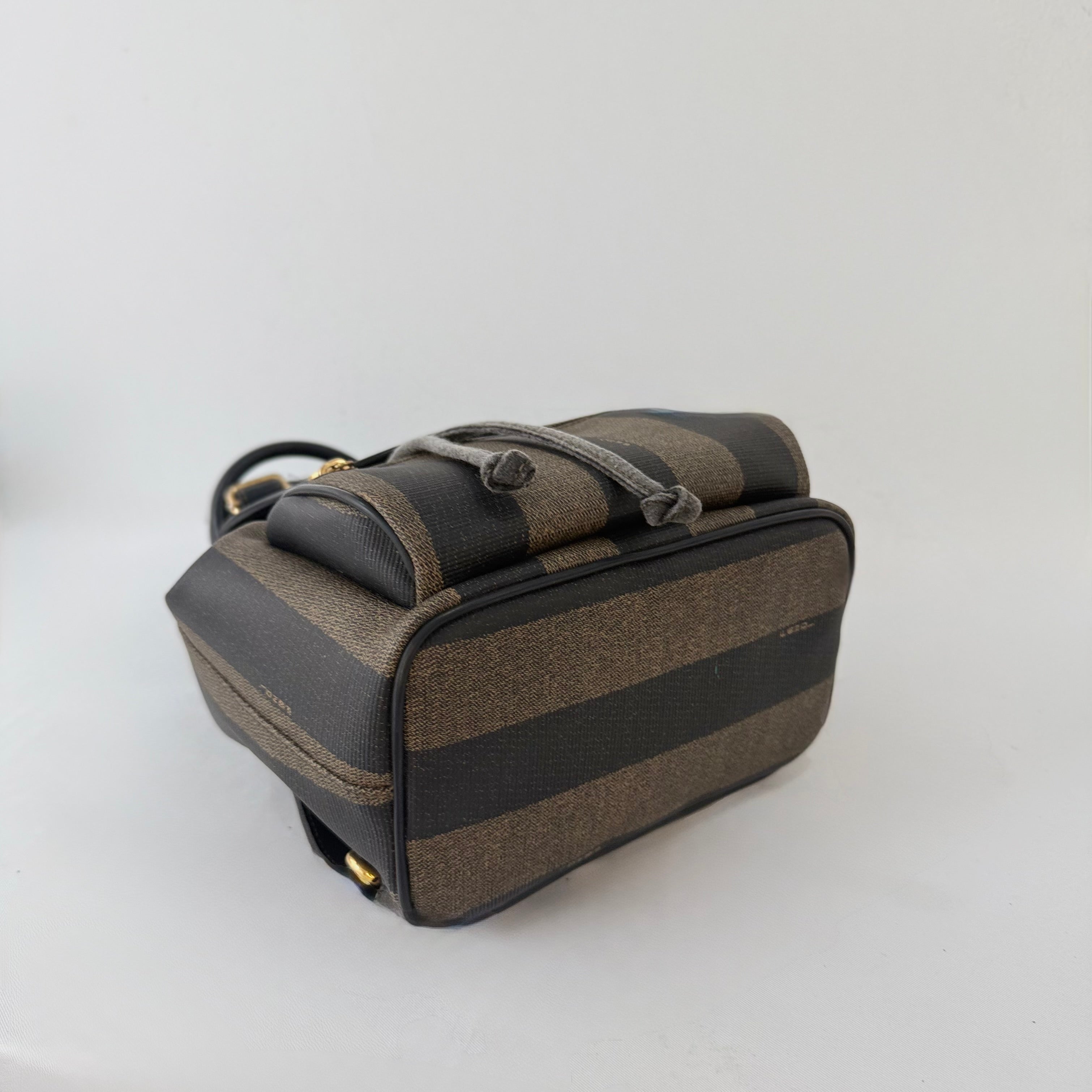 Fendi Vintage Backpack in Brown Pequin Striped