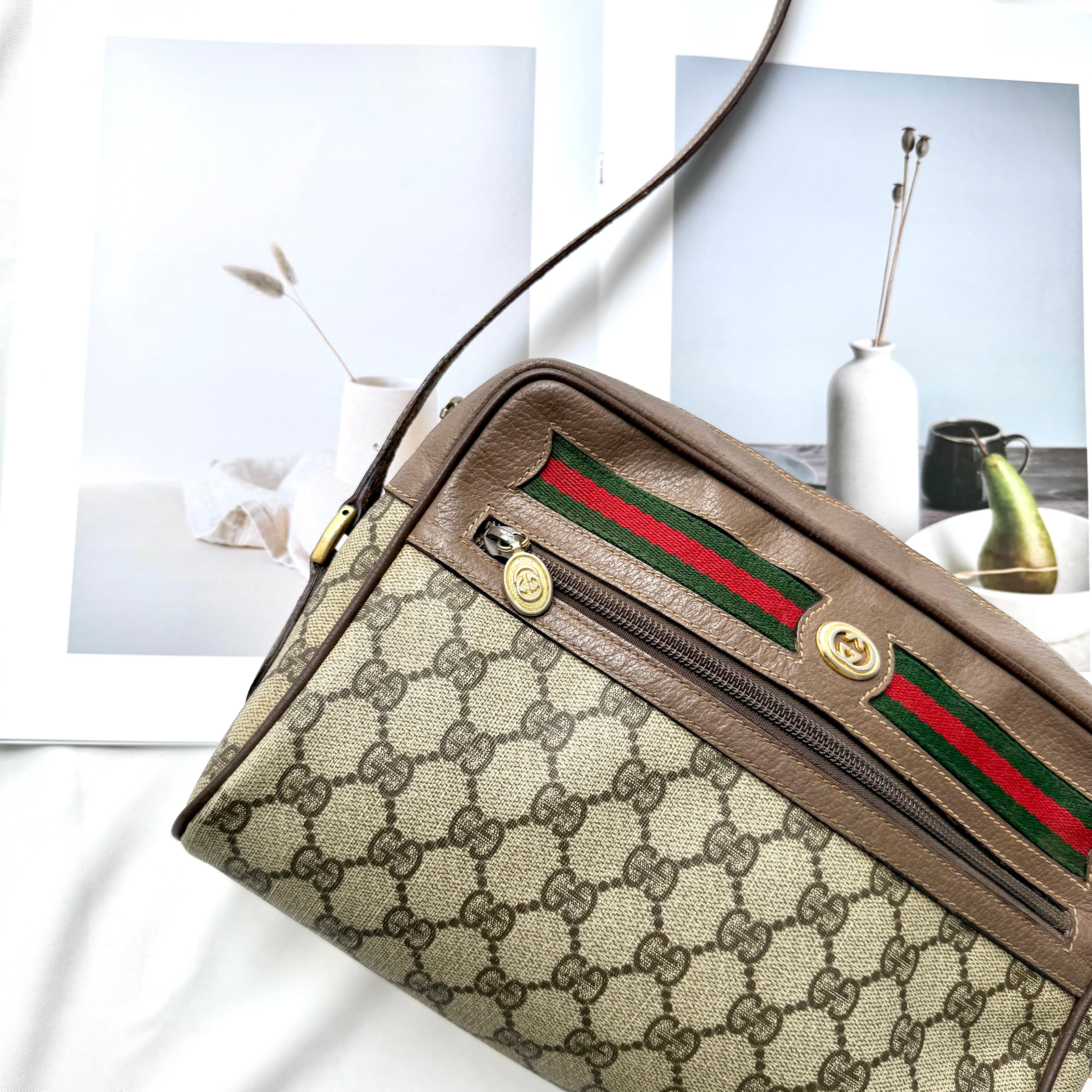 Gucci Ophidia GG Web Sherry Line Crossbody