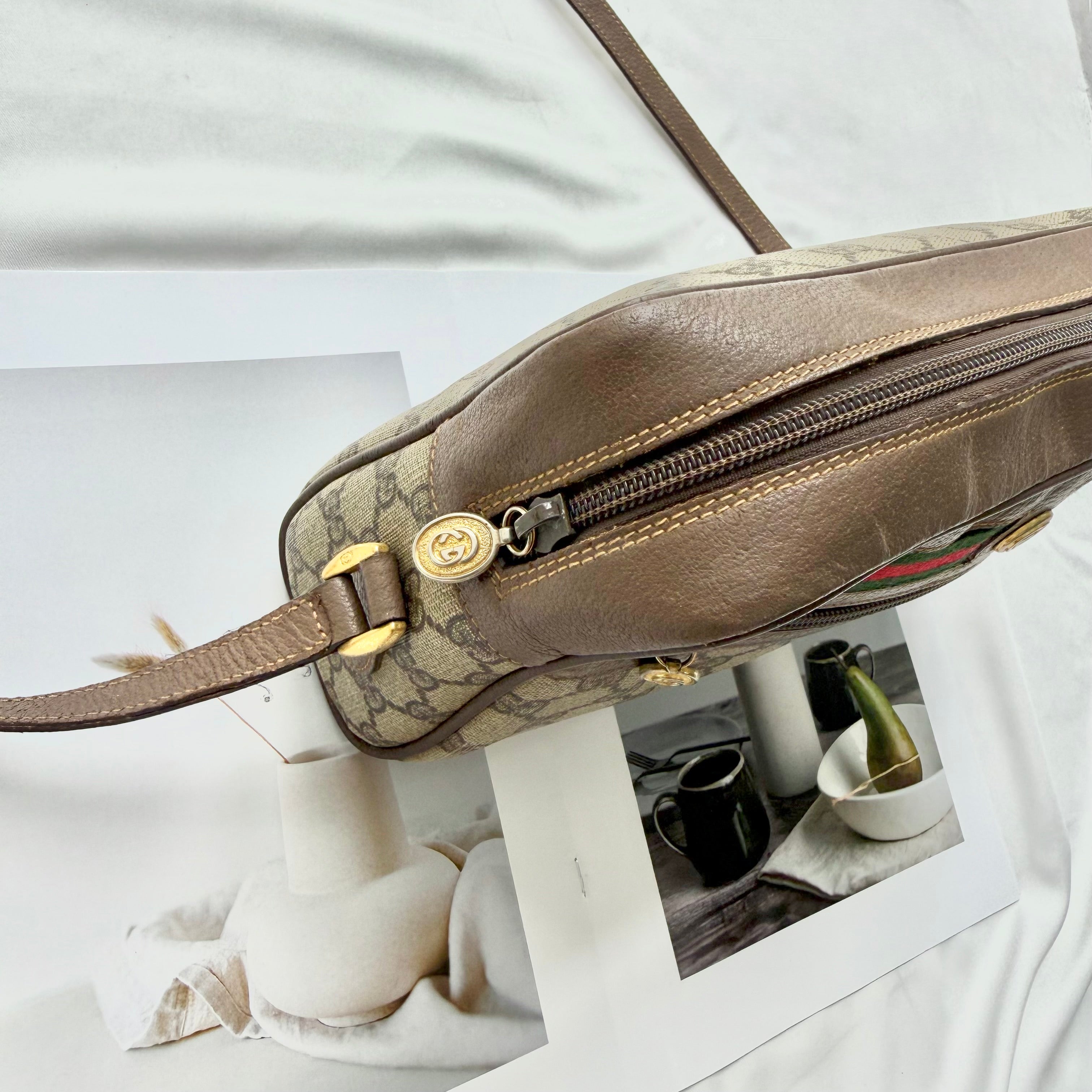 Gucci Ophidia GG Web Sherry Line Crossbody