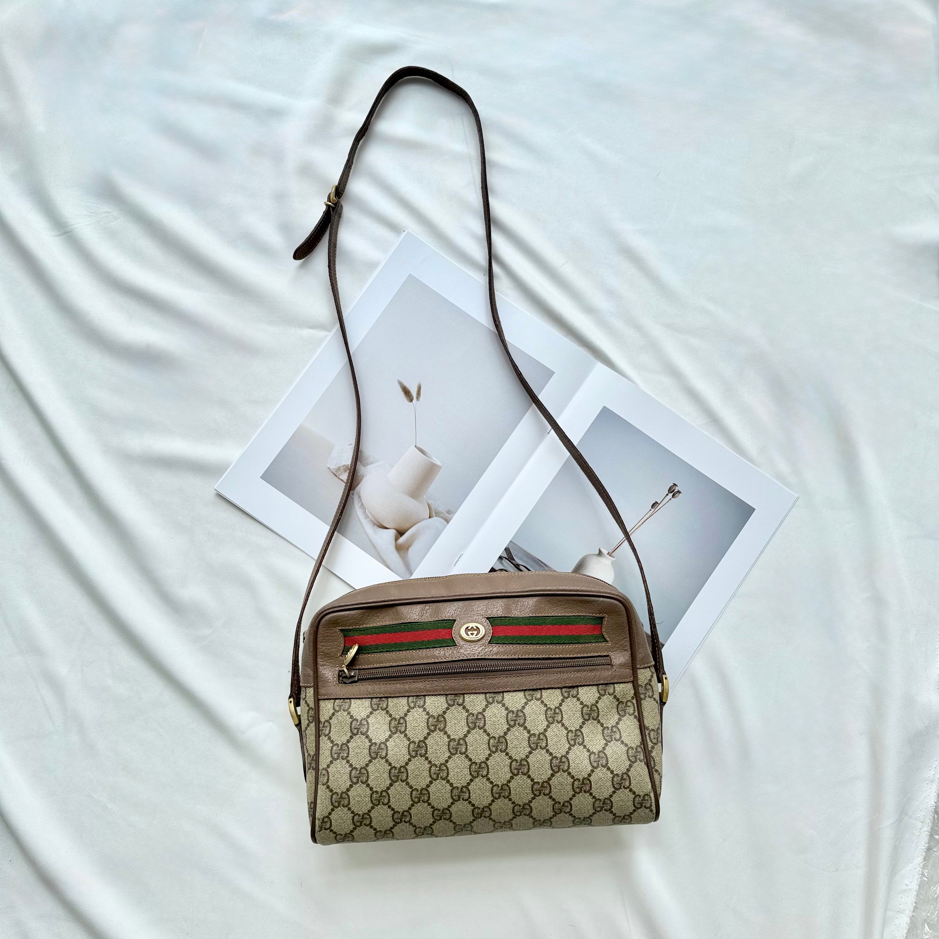 Gucci Ophidia GG Web Sherry Line Crossbody